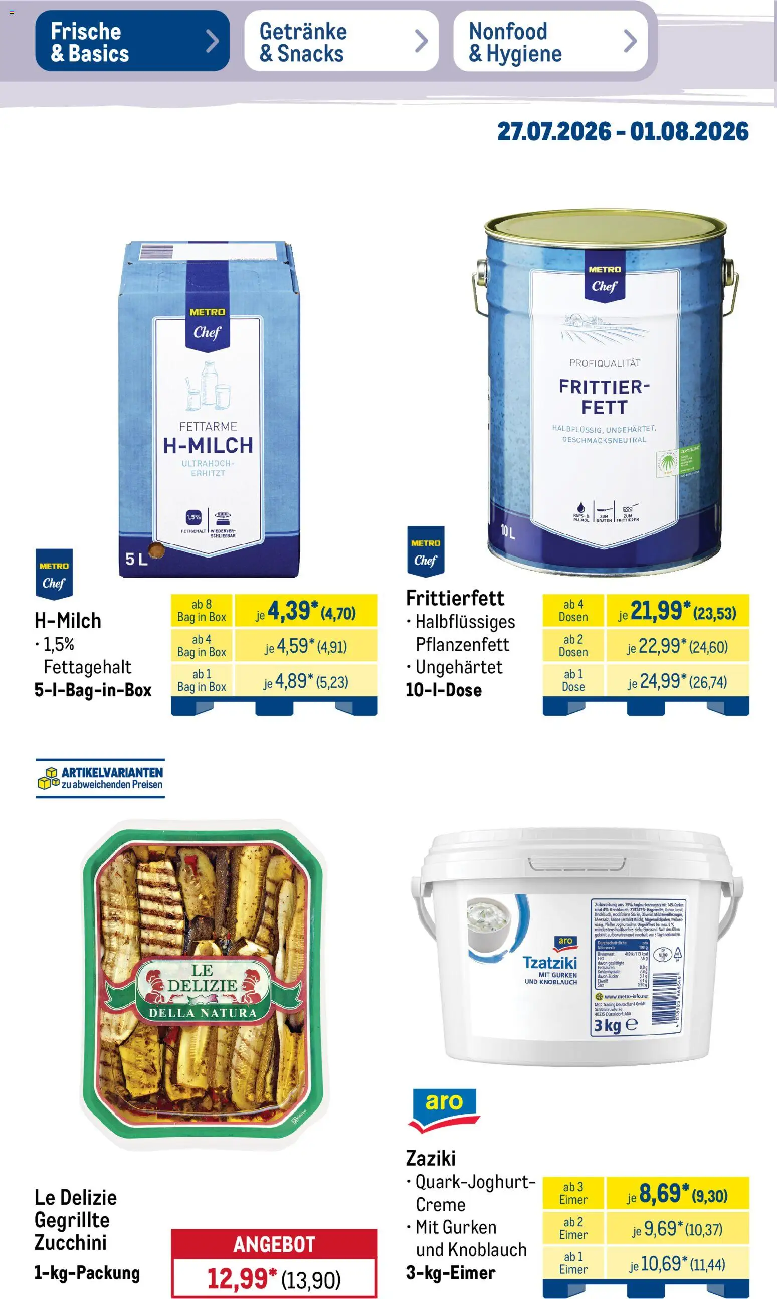 Metro Prospekt – gültig ab 27.07.2026 | Seite: 16 | Produkte: Box, Creme, Zucchini, Gurken