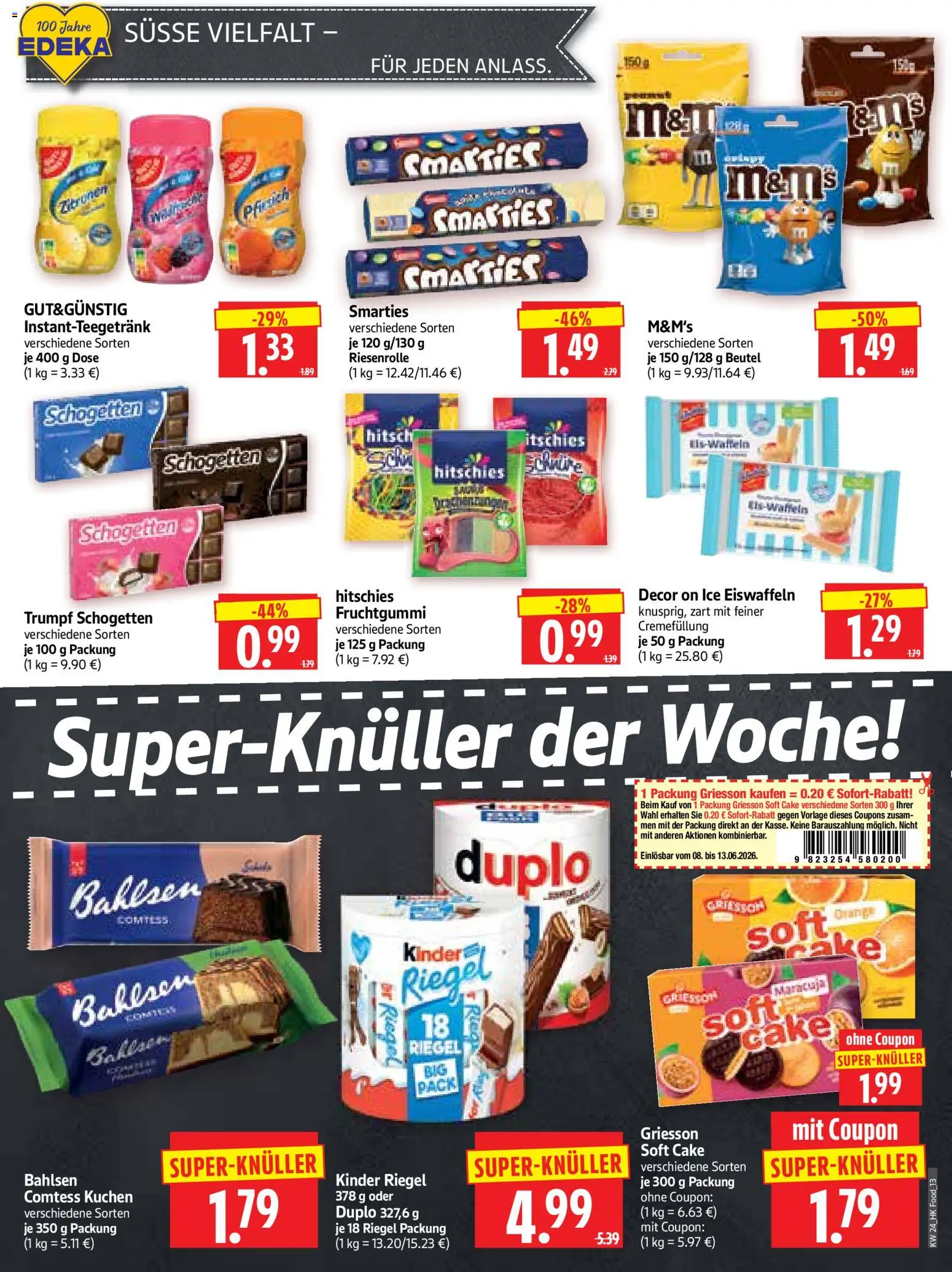 HERKULES Prospekt – gültig ab 08.06.2026 | Seite: 13 | Produkte: Smarties, Kinder riegel, Kuchen, Zitronen