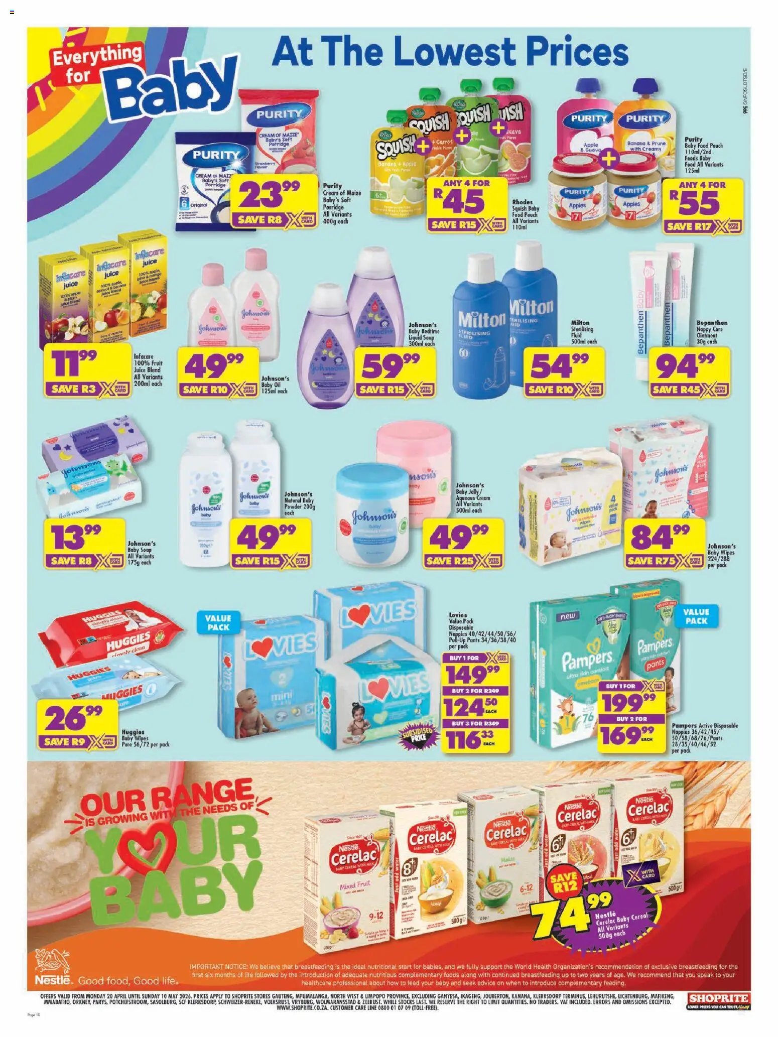 New Shoprite catalogue – valid from 20.04.2026 | Page: 10 | Products: Pants, Oil, Juice, Apples