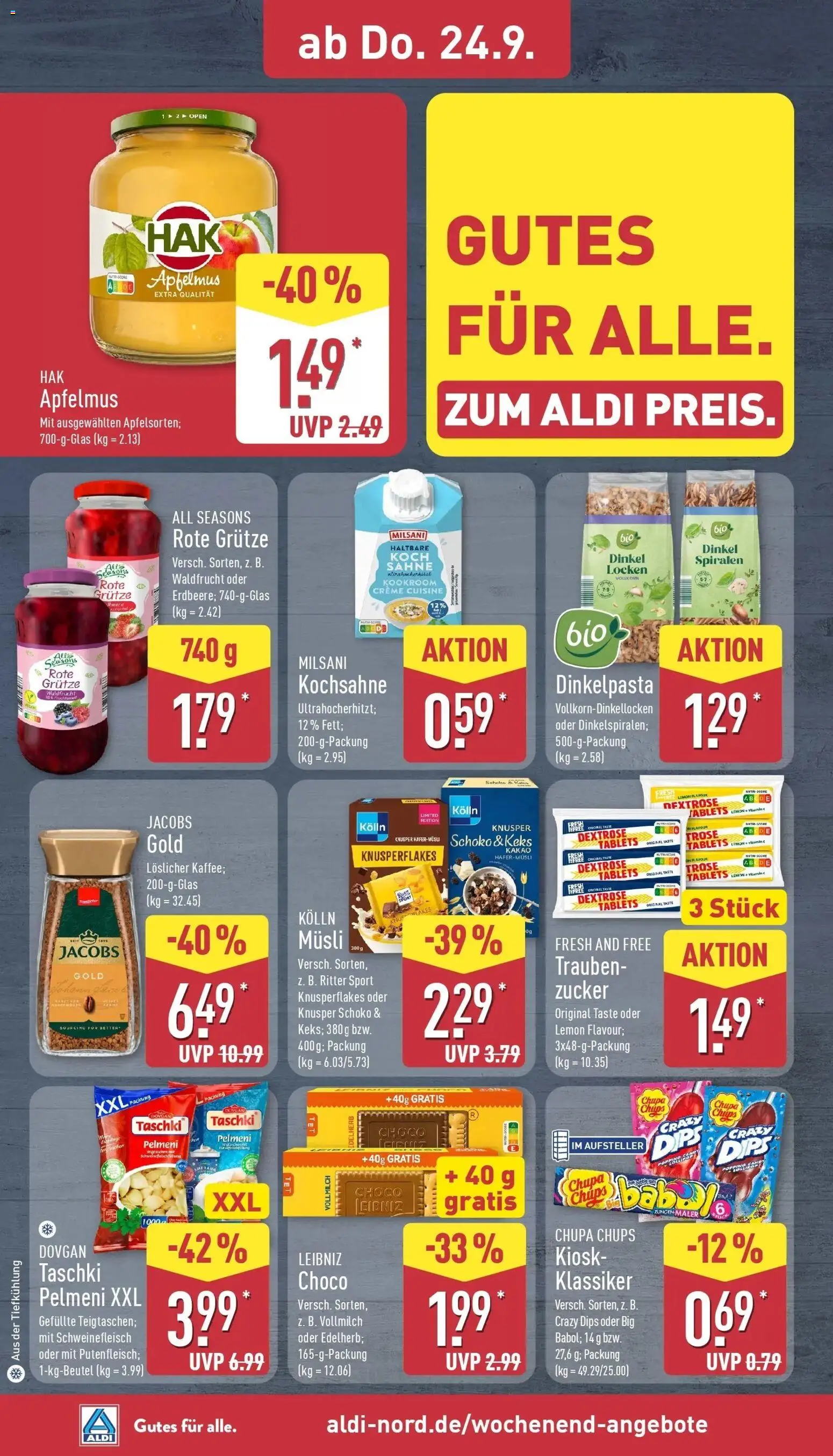 Aldi Aktueller Prospekt (ab 21.09.2026) » Angebote Online | Seite: 30 | Produkte: Kolln, Ritter sport, Pasta, Chips