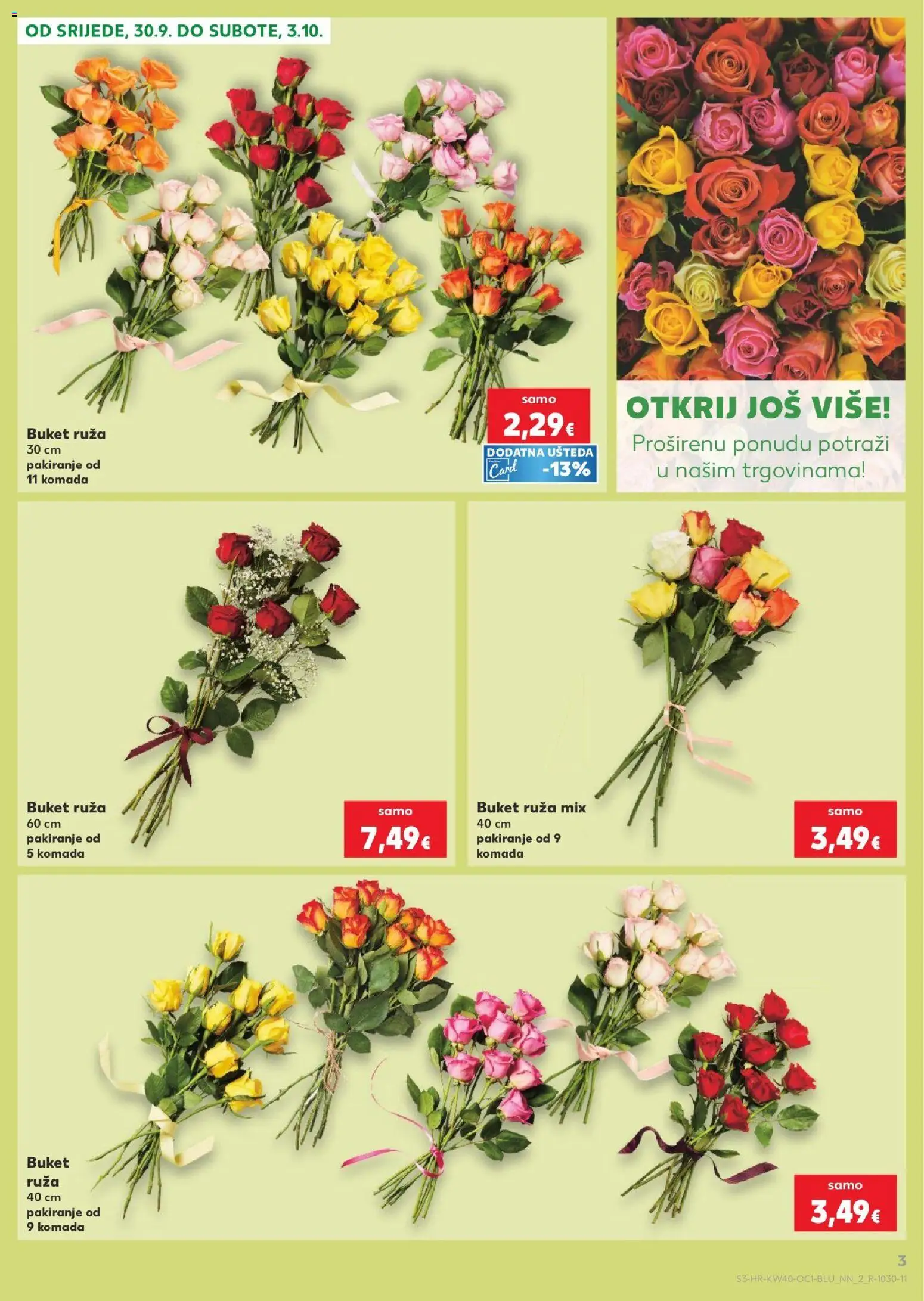 Kaufland katalog | vrijedi od 30.09.2026 | Stranica: 3 | Proizvodi: Buket, Ruza