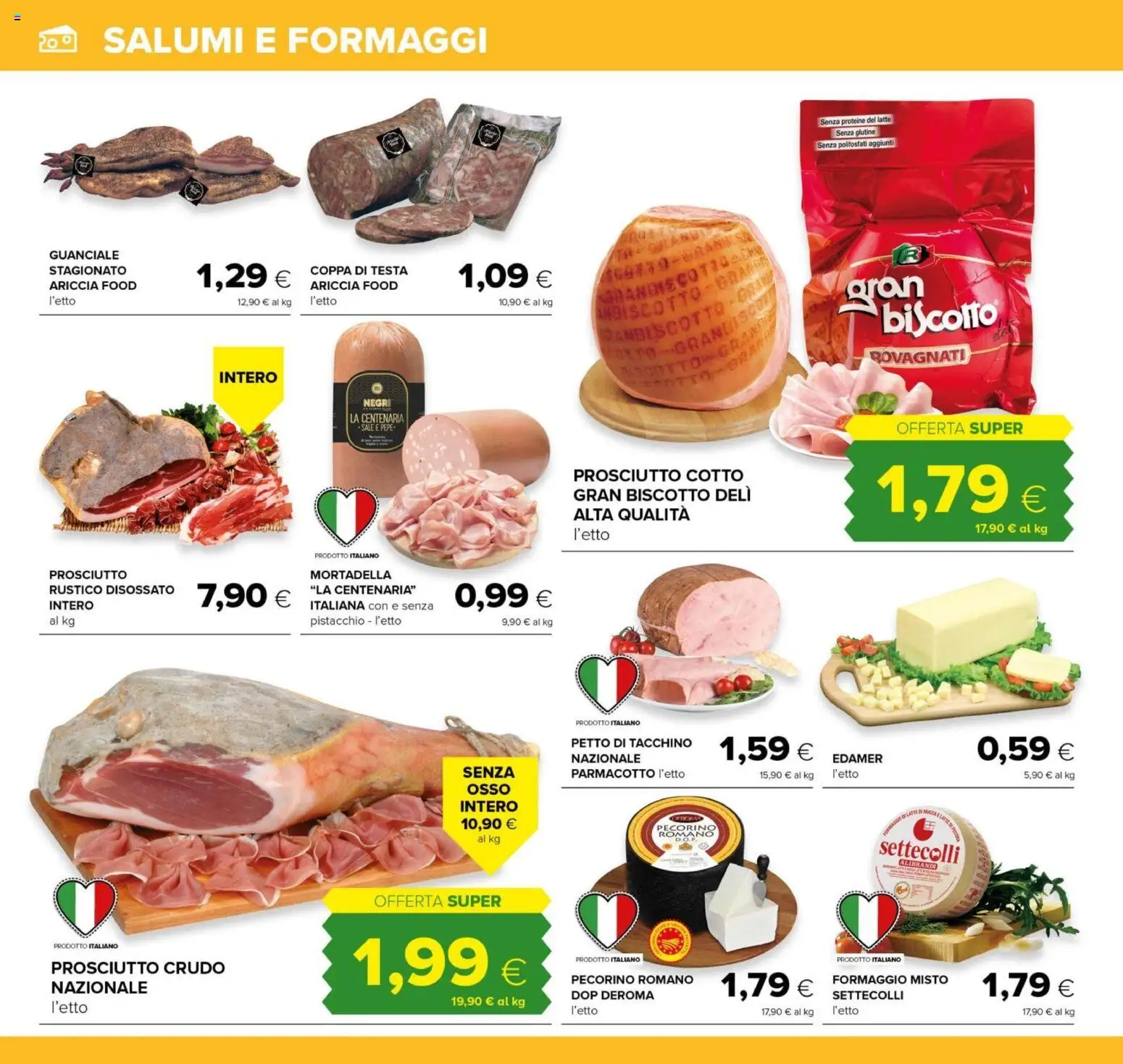 Volantino Oasi del 14/09/2026 | Pagina: 8 | Prodotti: Prosciutto Crudo, Tacchino, Formaggio, Pecorino