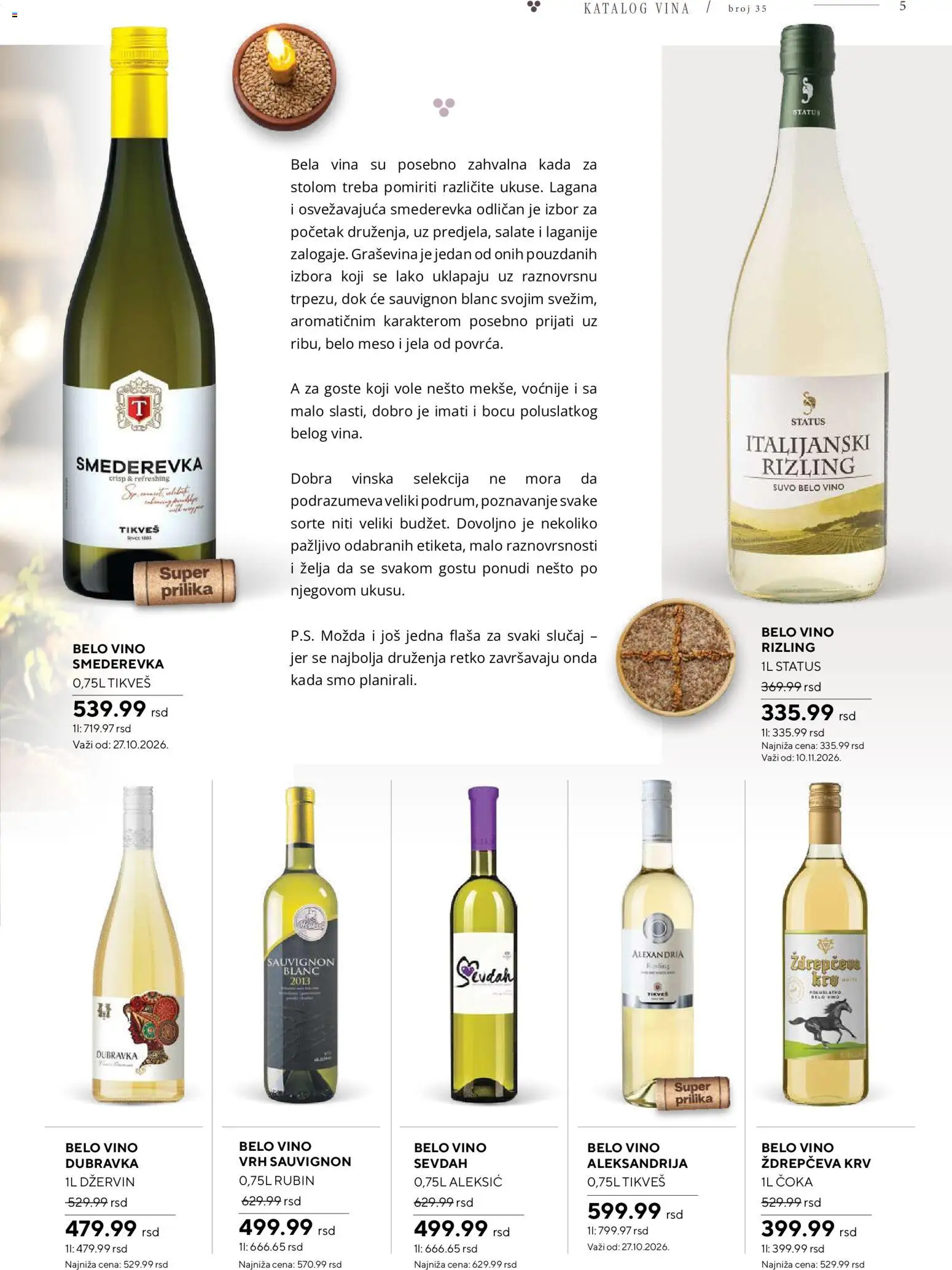 Idea katalog - važi od 26.10.2026 | Strana: 5 | Proizvode: Graševina, Belo vino, Meso, Vino