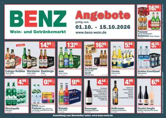 Benz Getränke Prospekt ab 01.10.2026 gültig