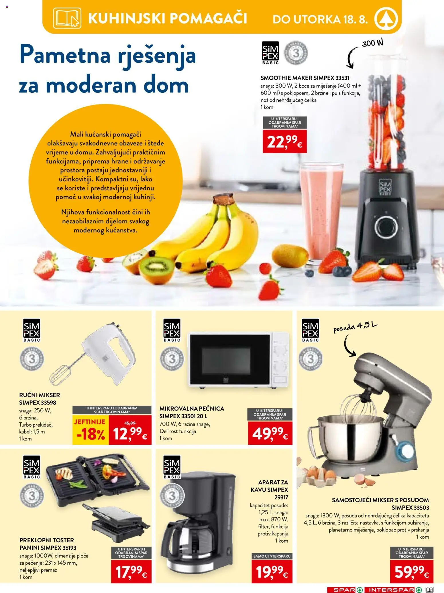 Interspar katalog | vrijedi od 04.08.2026 | Stranica: 31 | Proizvodi: Mikser, Toster, Pećnica, Mikrovalna pećnica