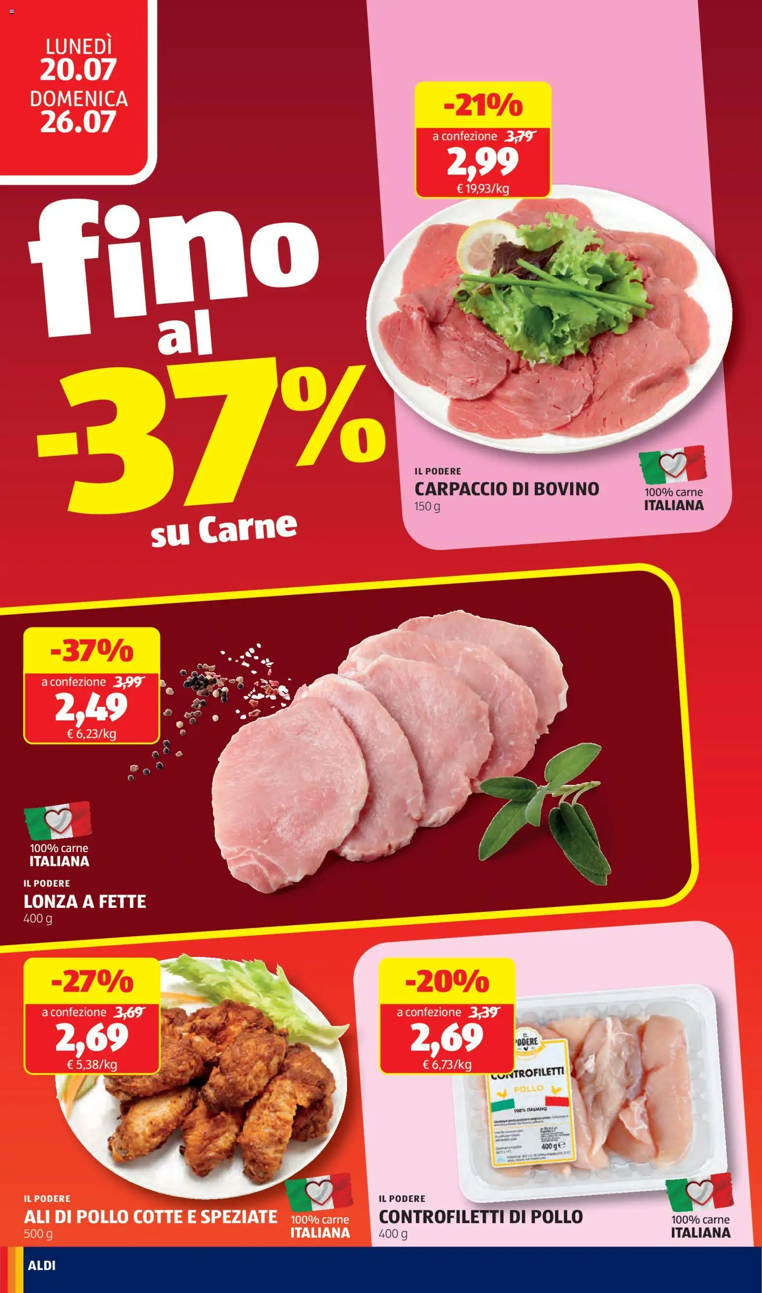 Volantino Aldi del 20/07/2026 | Pagina: 10 | Prodotti: Bovino, Pollo
