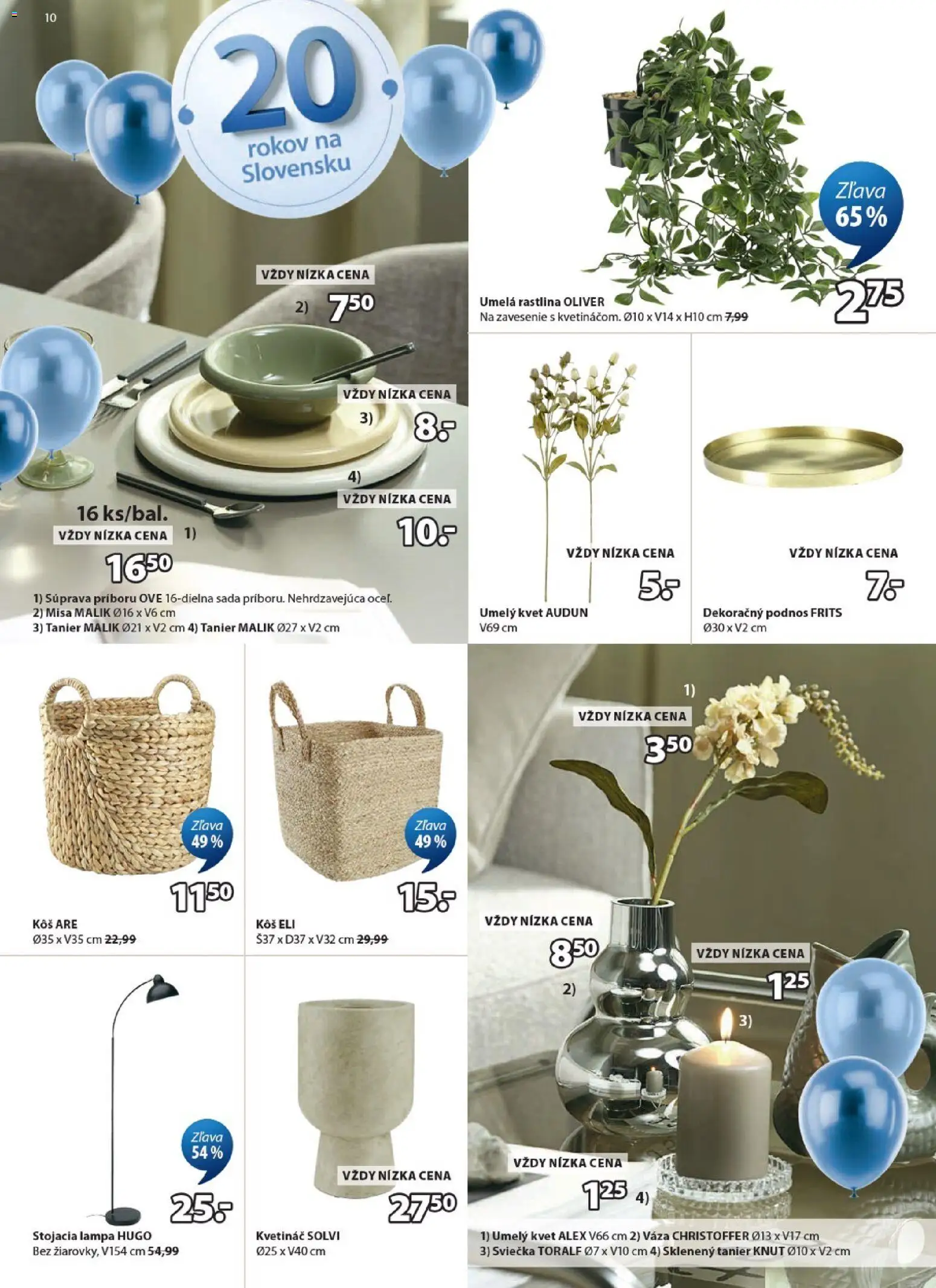 Nové JYSK akcie – leták je platný od 07.10.2026 | Strana: 10 | Produkty: Lampa, Kôš, Kvetináč, Váza