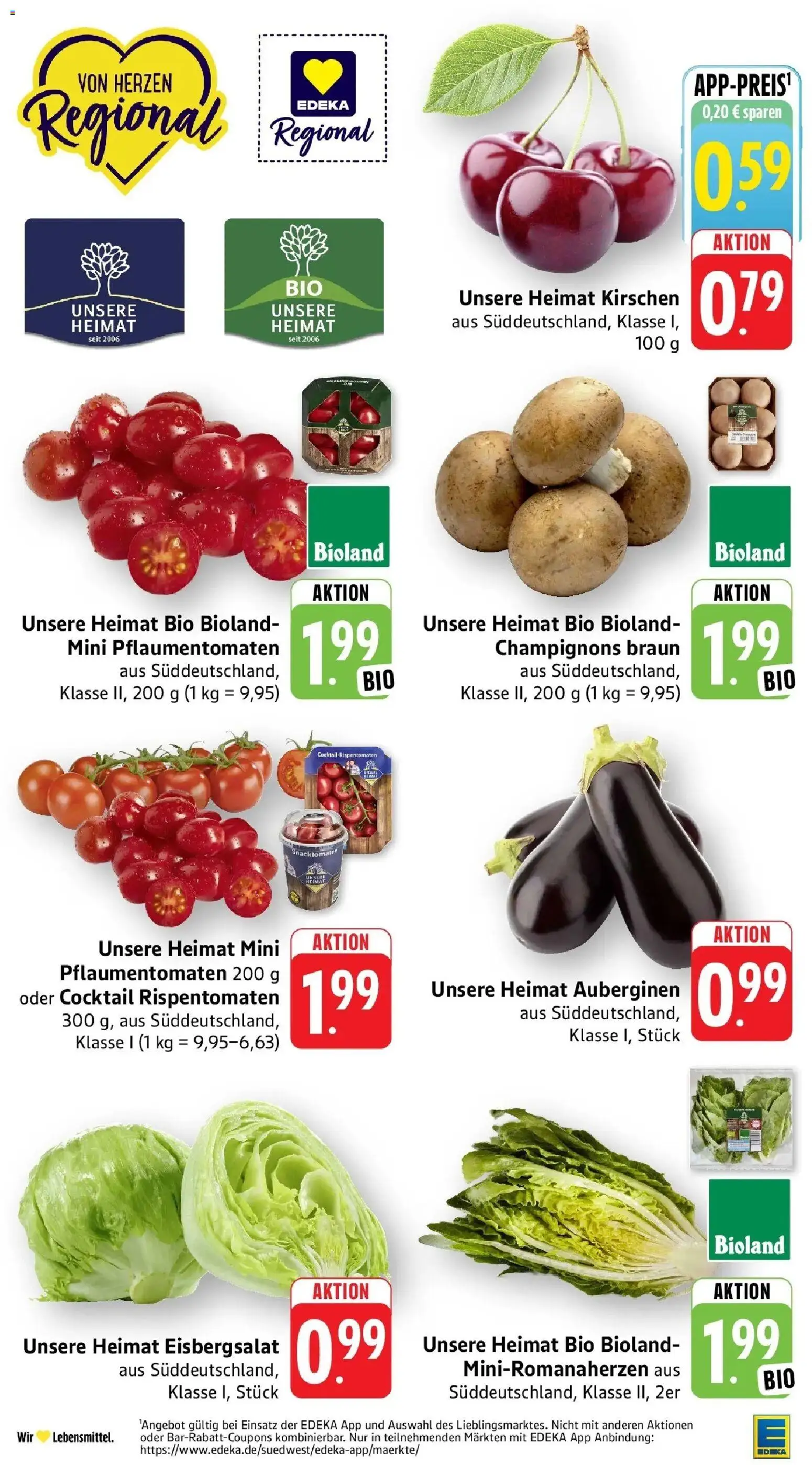 Edeka Prospekt Trier – gültig ab 08.06.2026 | Seite: 5 | Produkte: Eisbergsalat, Kirschen, Champignons