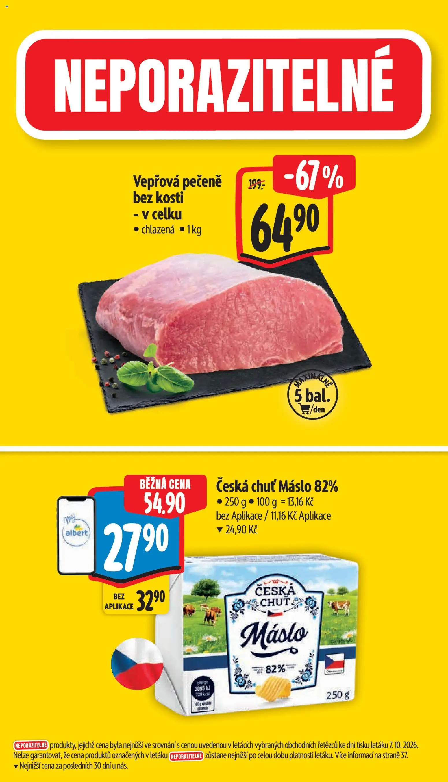 Albert leták - Hypermarket - Znojmo od 14.10.2026 | Strana: 2 | Produkty: Vepřová pečeně, Máslo
