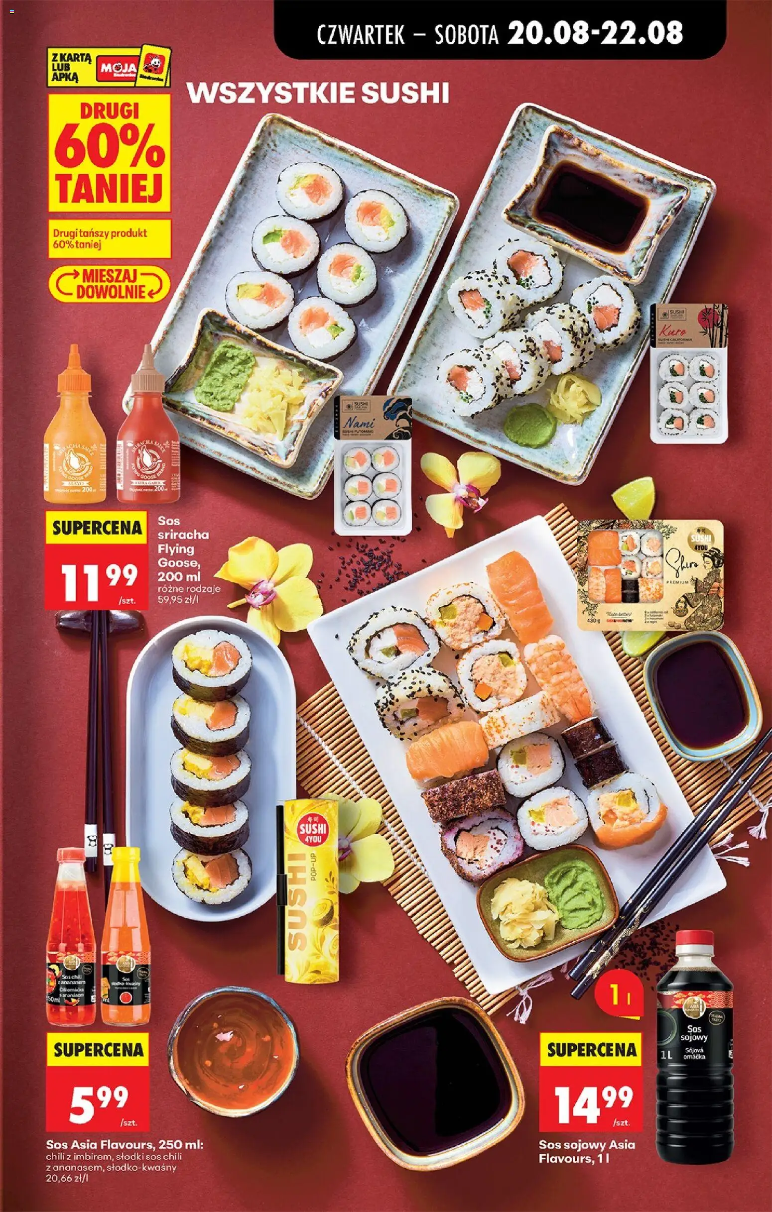 Biedronka Polsko leták - Codziennie niskie ceny od 20.08.2026 | Strana: 47 | Produkty: Sriracha, Sushi, Sójová omáčka