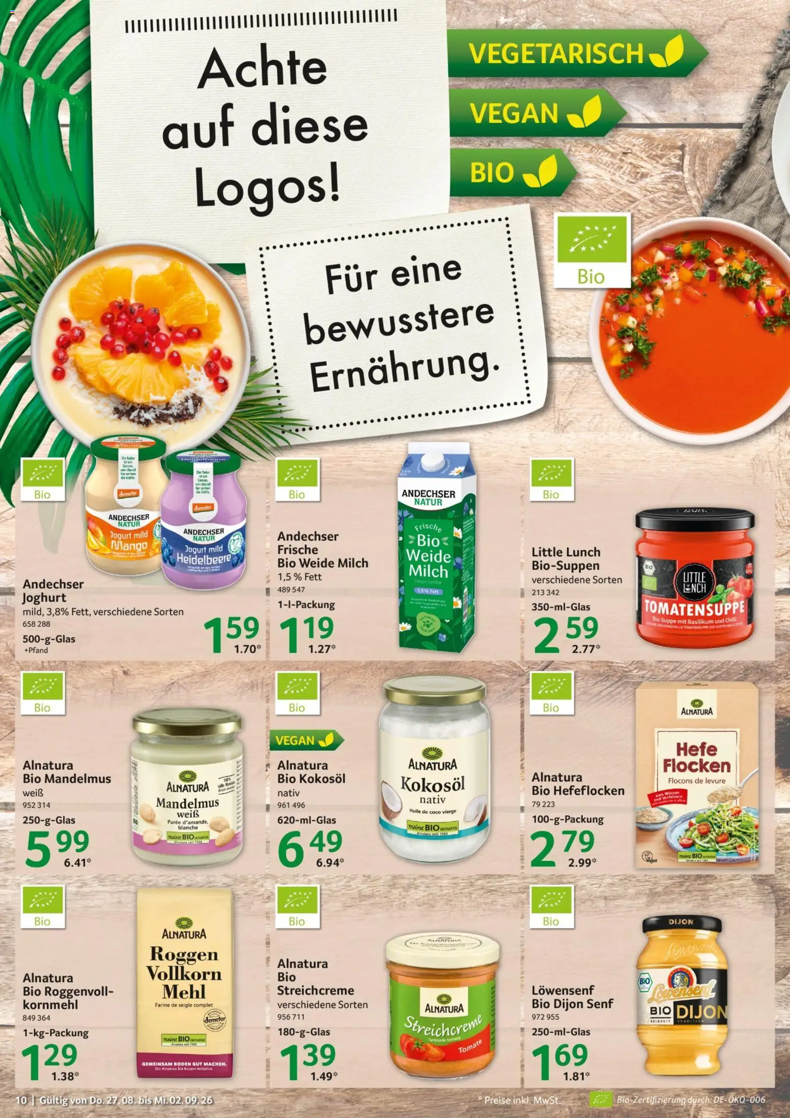 Selgros Prospekt – gültig ab 27.08.2026 | Seite: 10 | Produkte: Mehl, Milch, Joghurt, Mango