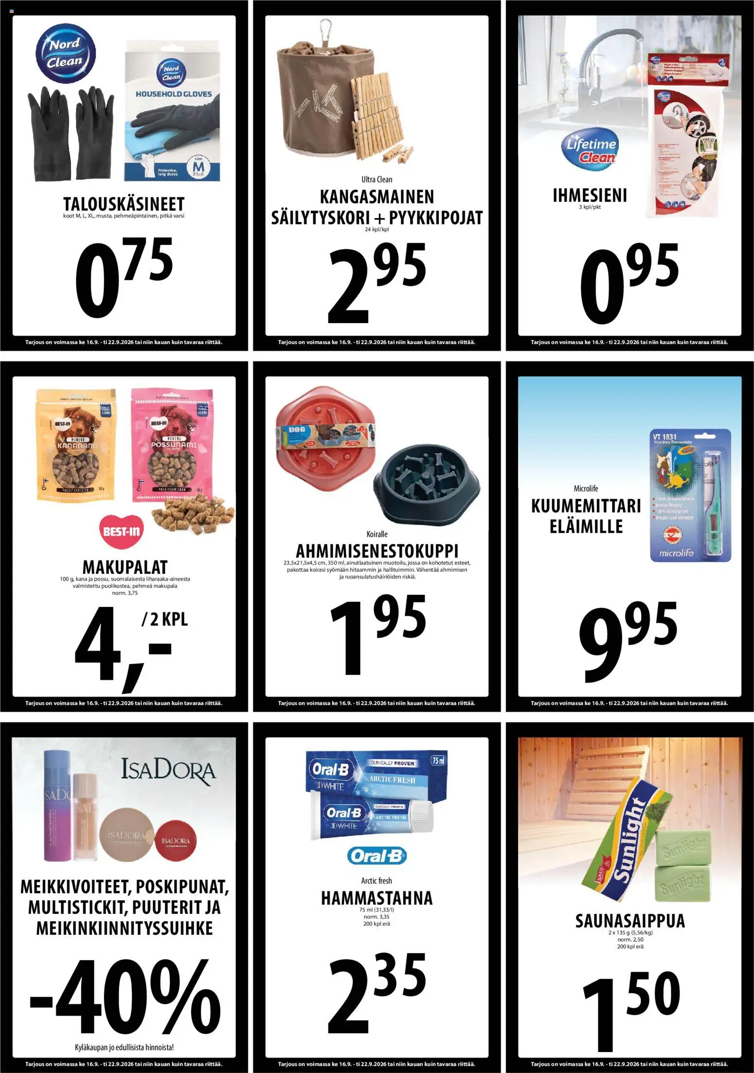 Sale tarjoukset – voimassa 15/09/2026 alkaen | Sivu: 17 | Tuotteet: Pyykkipojat, Kana, Hammastahna
