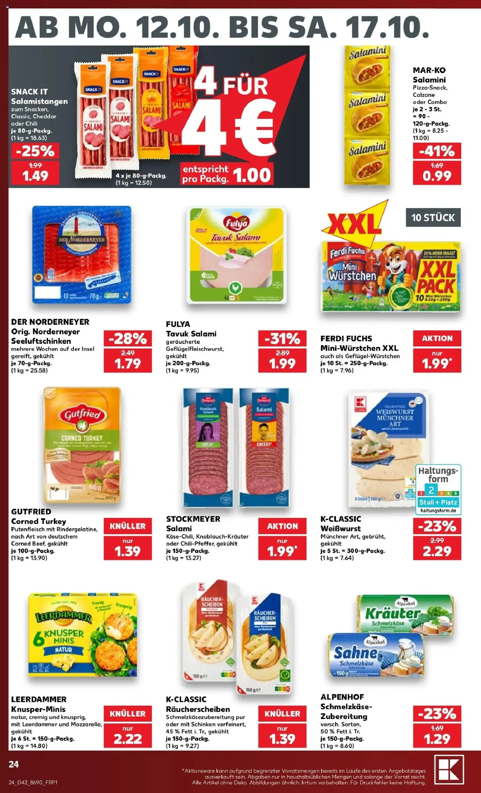 Prospekt Kaufland ab 12.10.2026 » Angebote Online zum Blättern | Seite: 28 | Produkte: Weißwurst, Chili, Schinken, Sahne