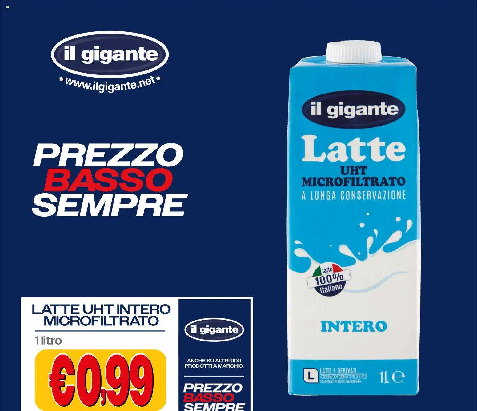 Volantino Il Gigante del 21/09/2026 | Pagina: 20 | Prodotti: Latte, Basso