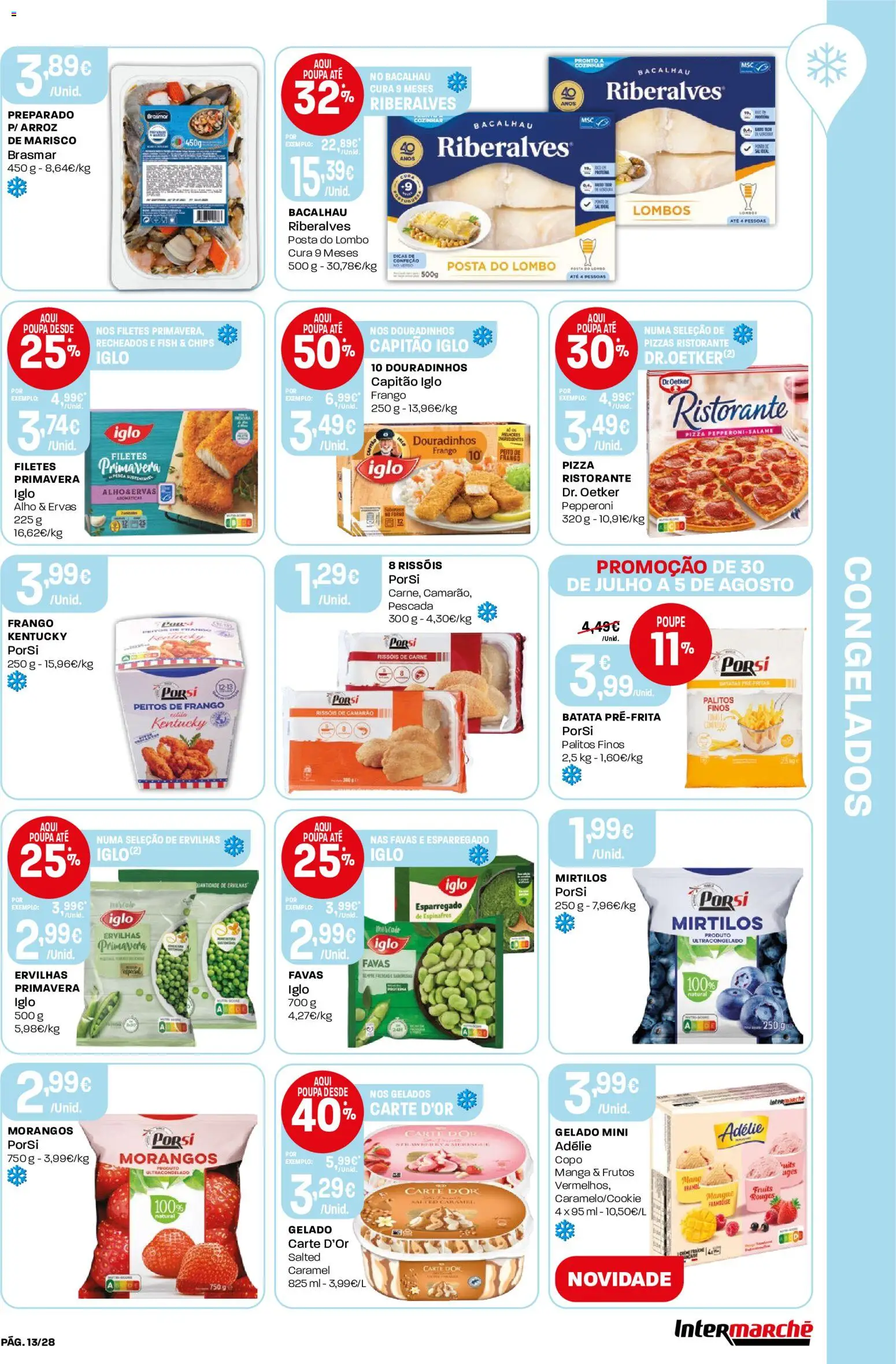 Intermarché Folheto Contact │ válido de 30/07/2026 | Página: 13 | Produtos: Batata, Frango, Camarão, Lombo
