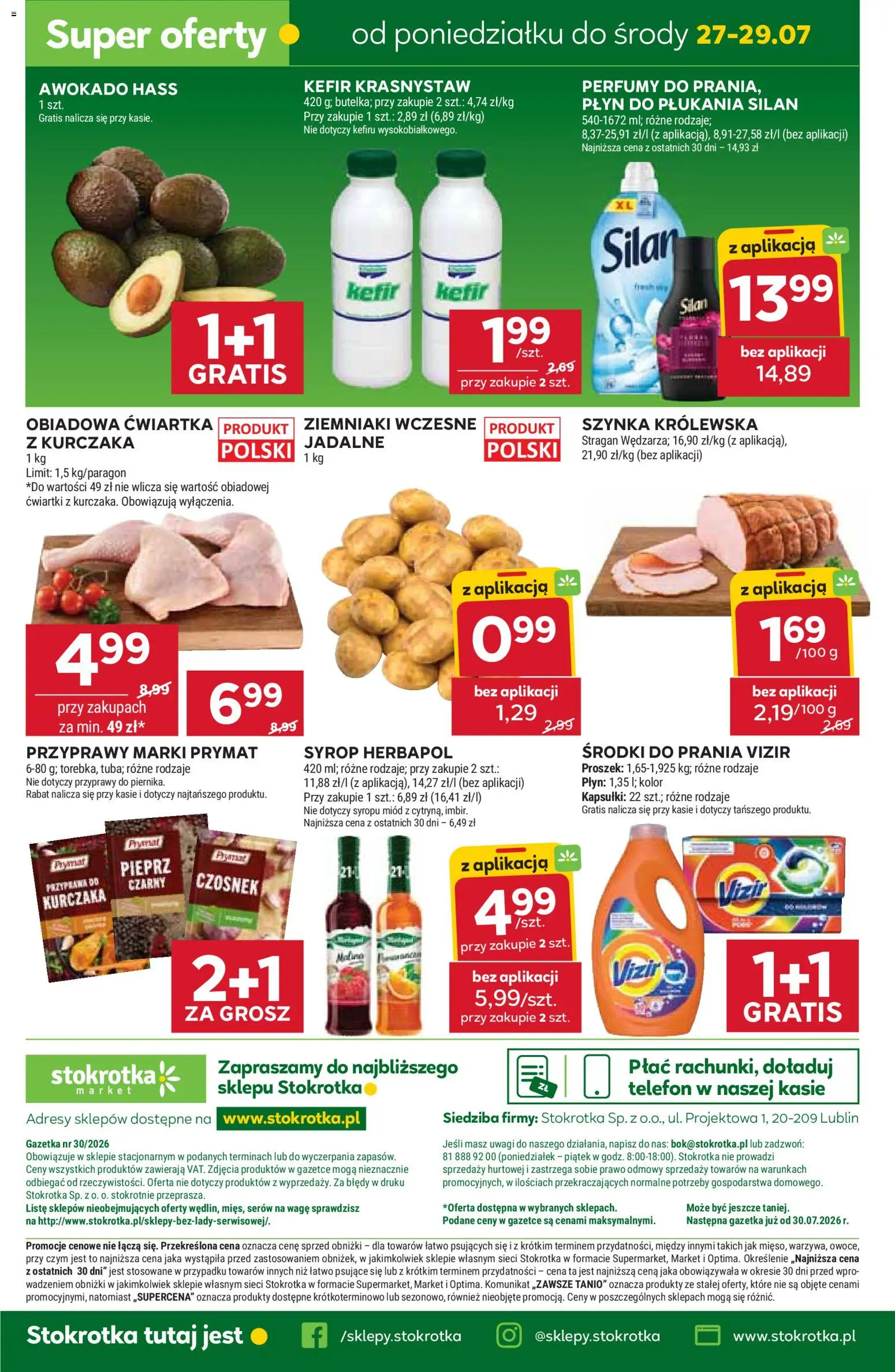 Stokrotka gazetka - Market od 23.07.2026 | Strona: 38 | Produkty: Stokrotka, Szynka, Awokado, Ziemniaki