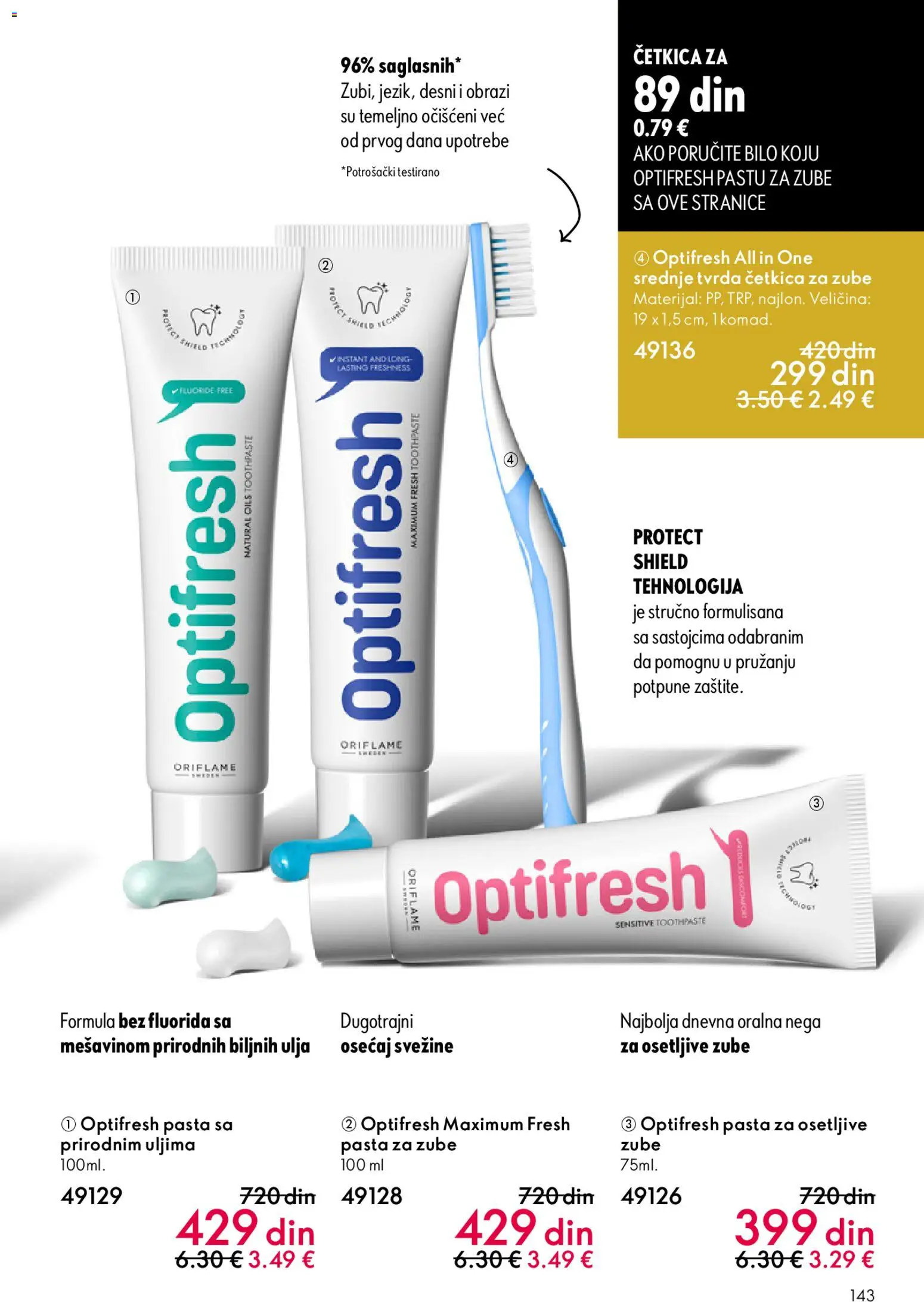 Oriflame katalog - važi od 01.04.2026 | Strana: 143 | Proizvode: Pasta za zube, Četkica za zube