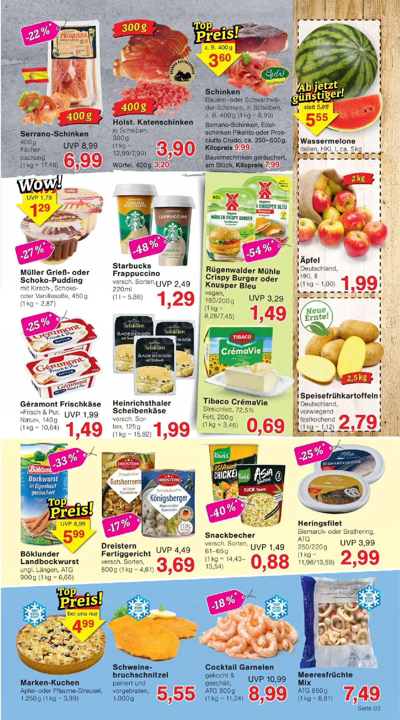 Wiglo Wunderland Prospekt – gültig ab 13.07.2026 | Seite: 3 | Produkte: Hahnchen, Starbucks, Wassermelone, Schinken