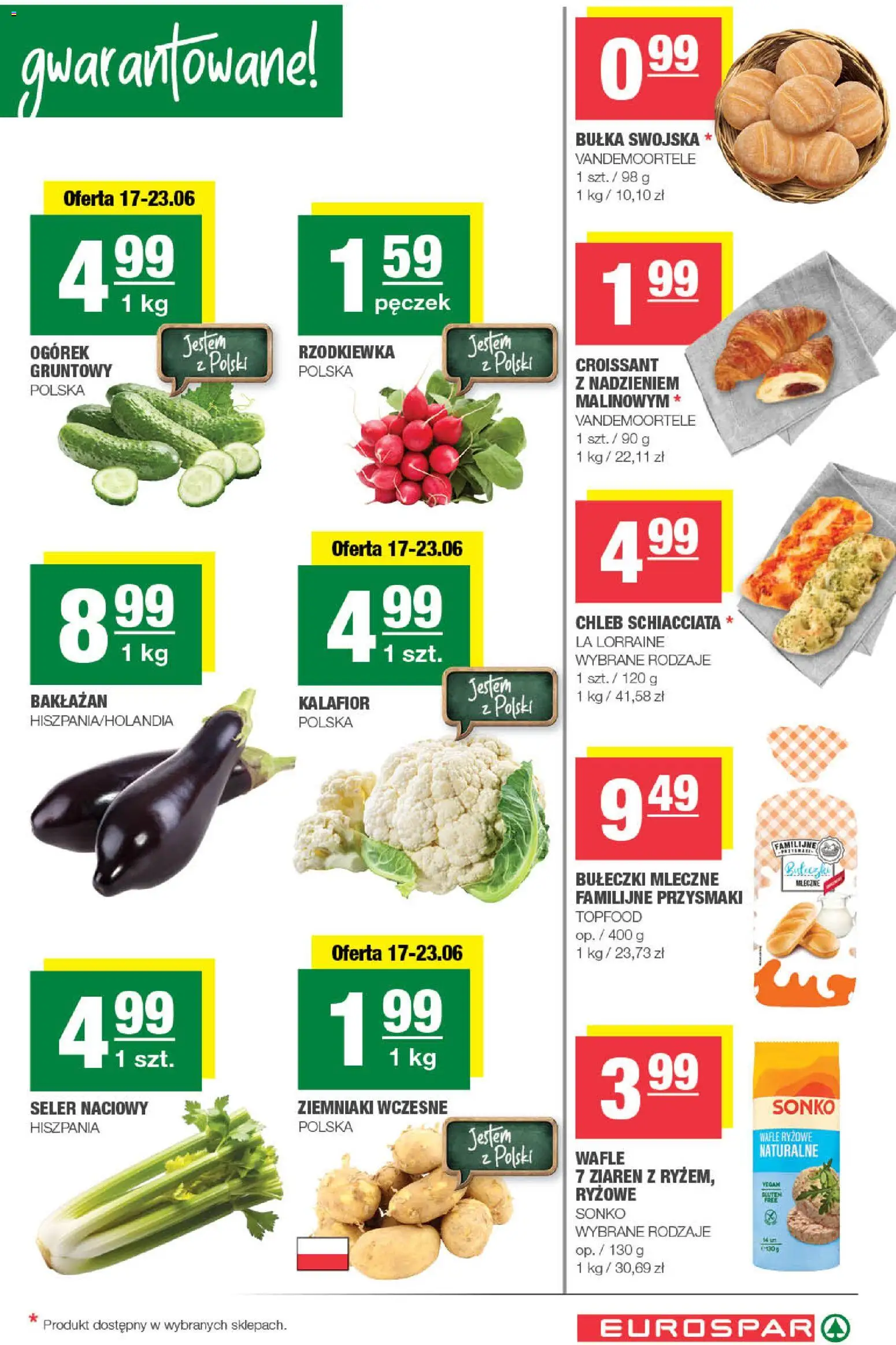 Spar gazetka - Eurospar od 17.06.2026 | Strona: 3 | Produkty: Bakłażan, Wafle, Chleb, Ziemniaki