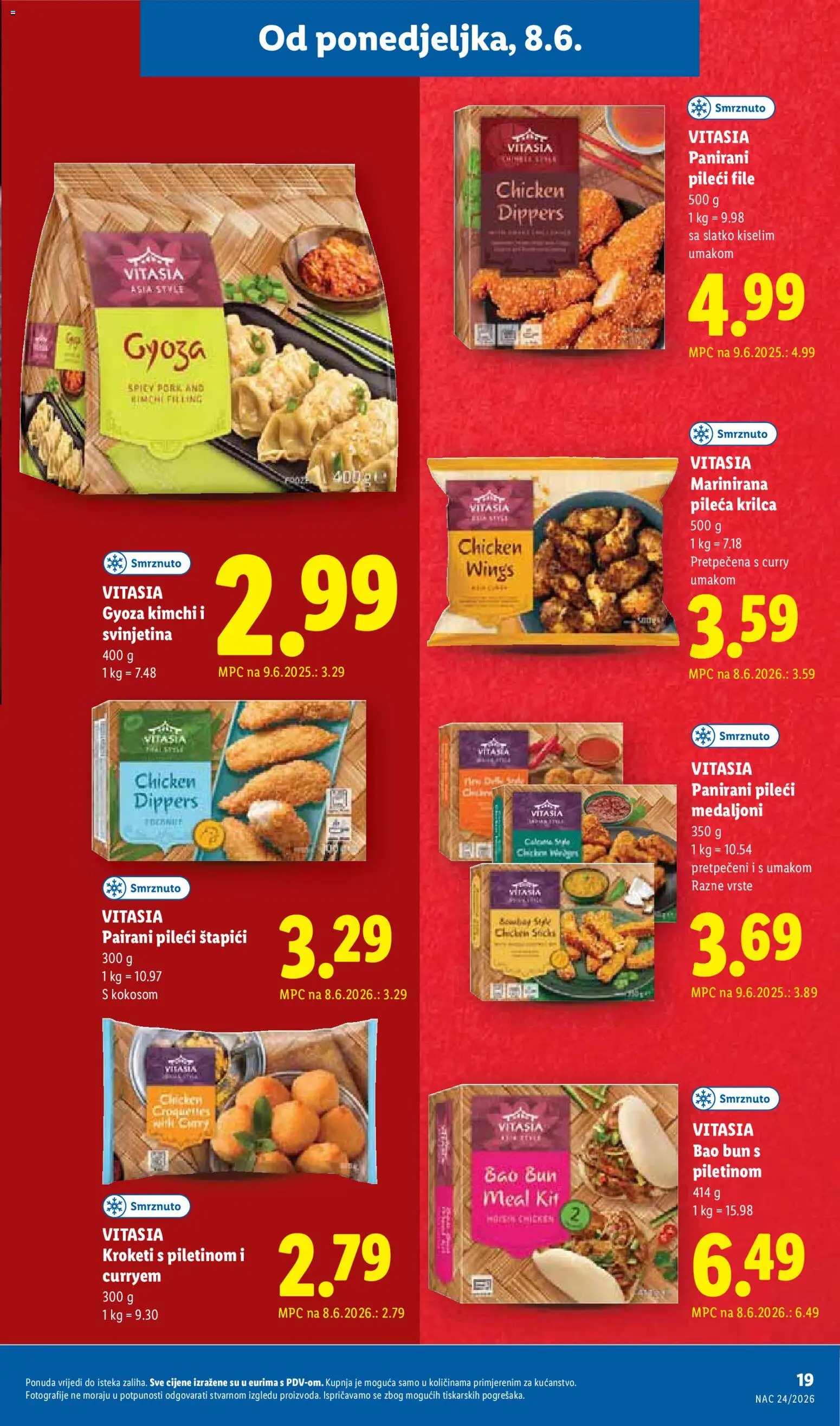Lidl katalog | vrijedi od 08.06.2026 | Stranica: 19 | Proizvodi: Pileći file, Svinjetina, Štapići, Curry
