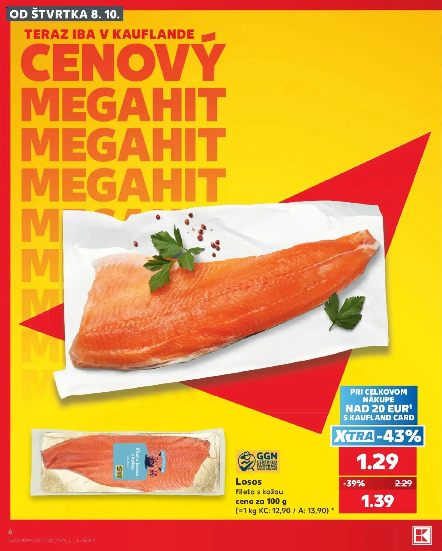 Nové Kaufland akcie – leták je platný od 08.10.2026 | Strana: 6 | Produkty: Losos