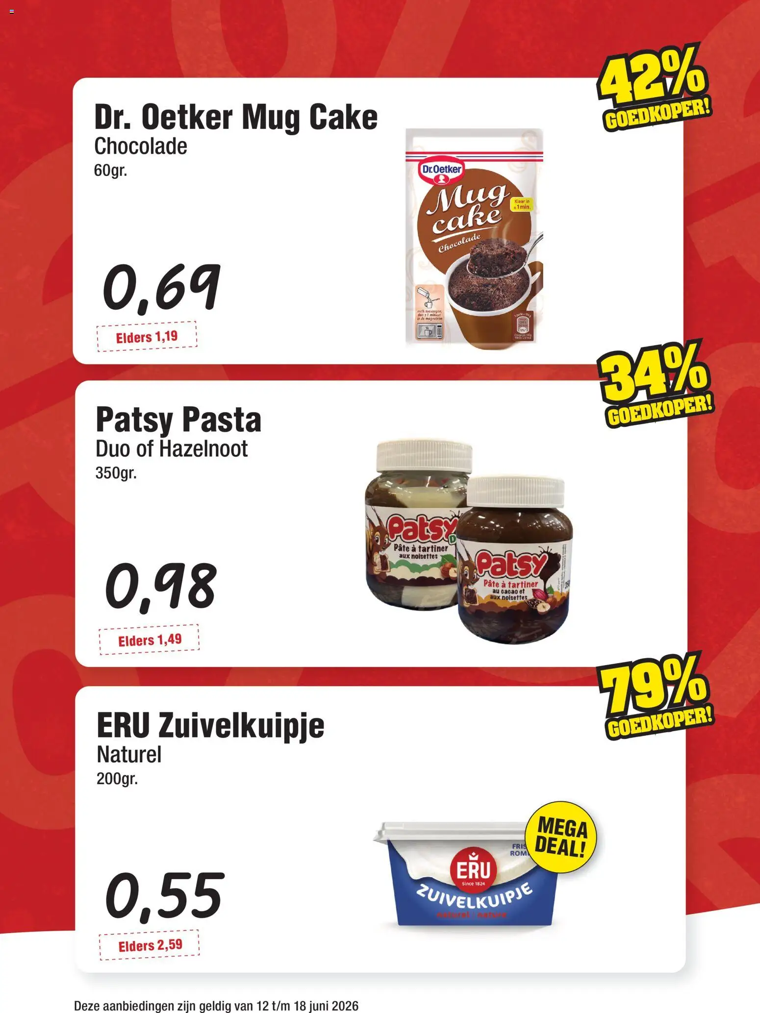 {H1} | Pagina: 2 | Producten: Melk, Chocolade, Fagyasztott gyümölcs, Parasztsonka