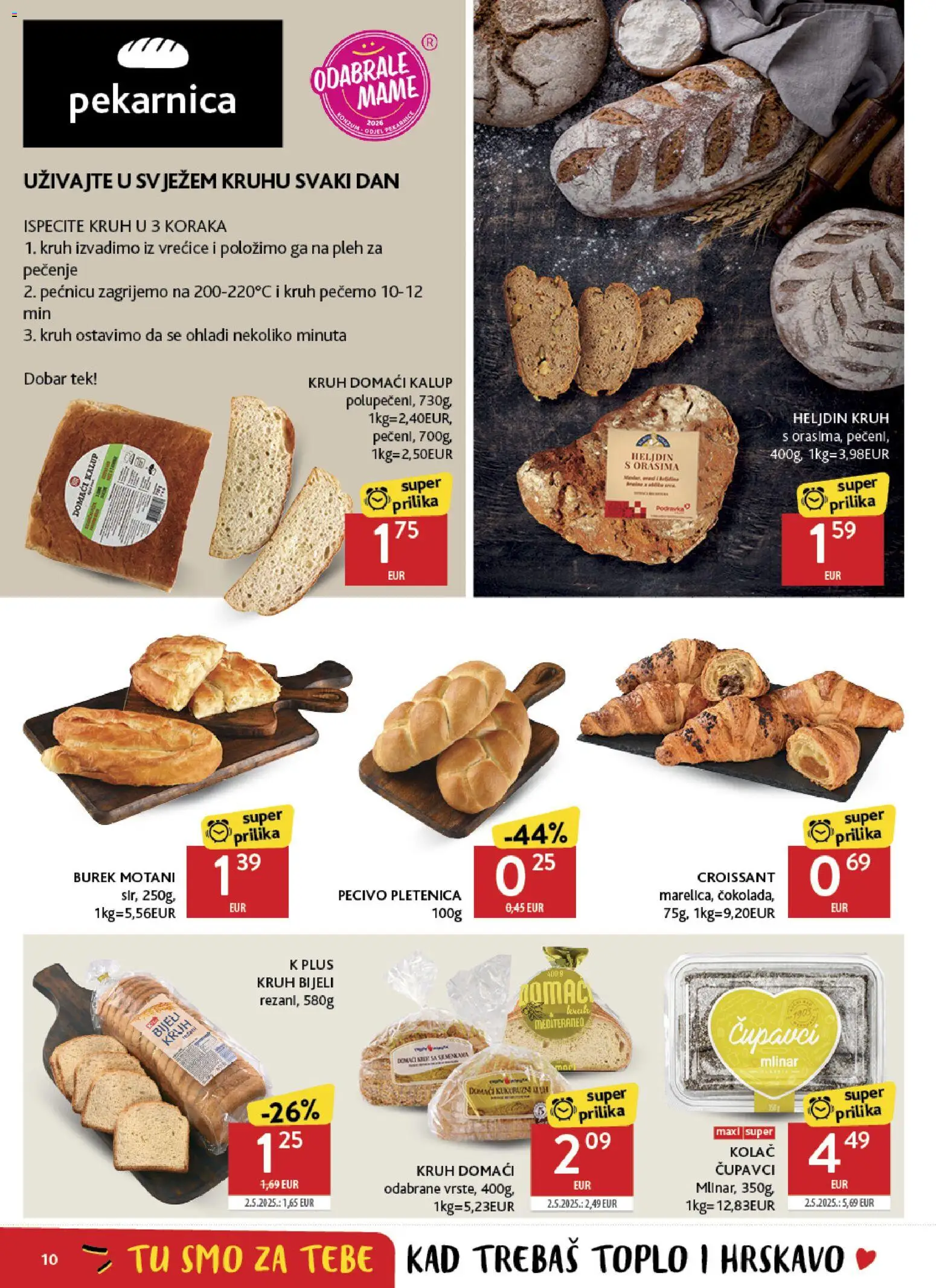 Konzum HR akciós ujság - amely érvényes a következő dátumtól: 10.06.2026 | Oldal: 10 | Termékek: Burek, Croissant