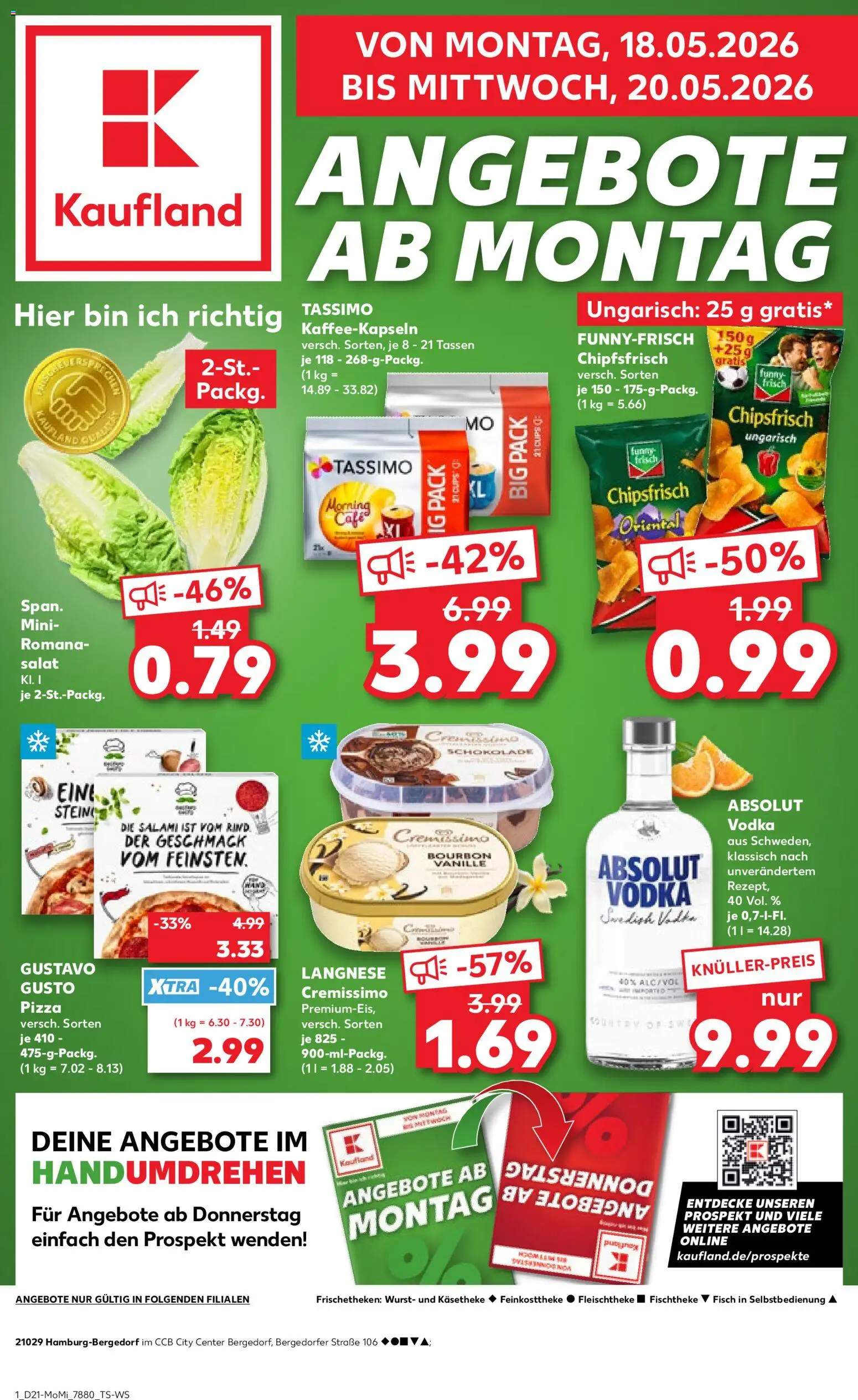 Kaufland Prospekt Hamburg	 – gültig ab 18.05.2026 | Seite: 1 | Produkte: Gustavo gusto, Langnese, Langnese cremissimo, Chips