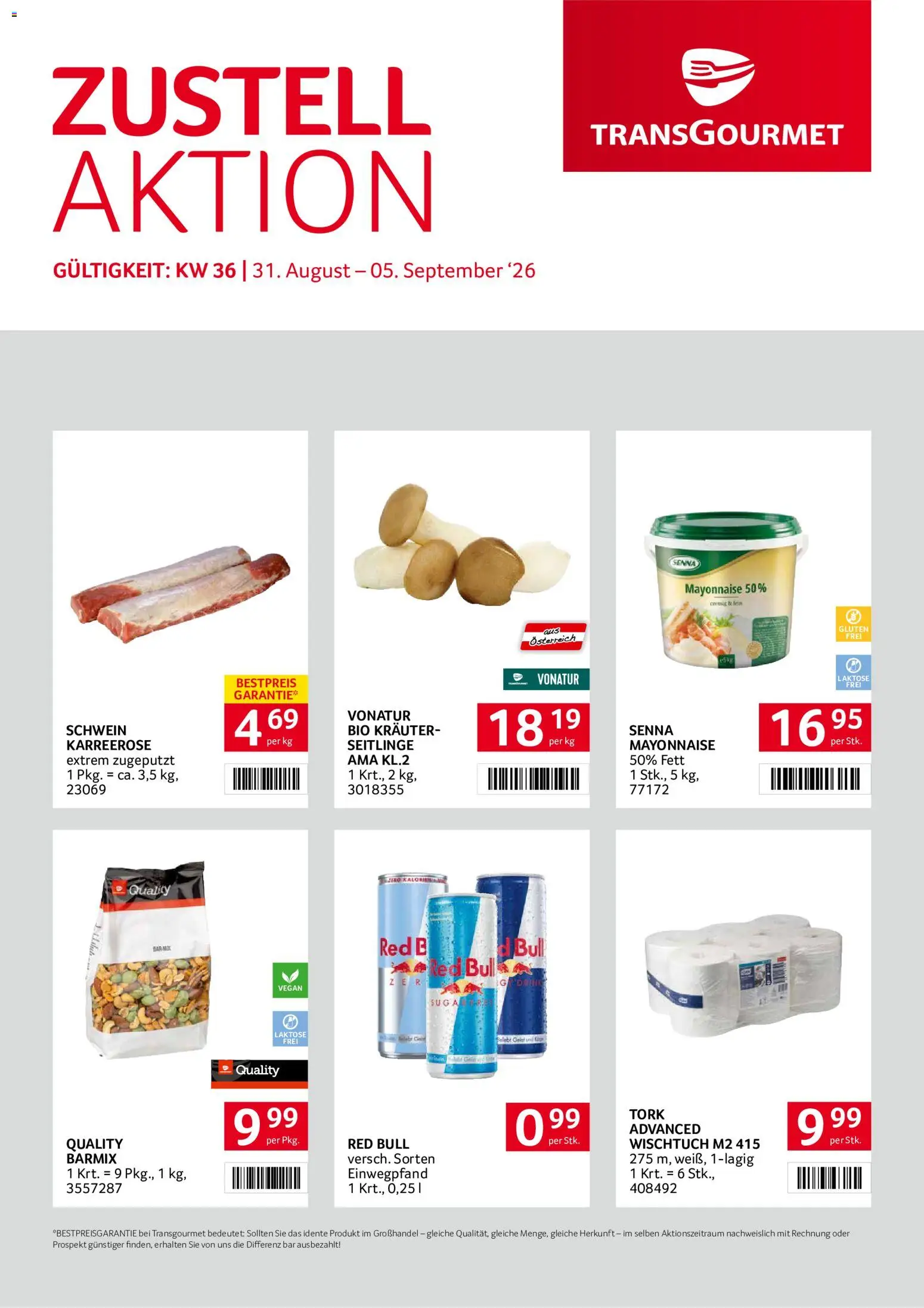 Transgourmet Zustellaktion gültig ab 31.08.2026 | Seite: 1 | Produkte: Mayonnaise