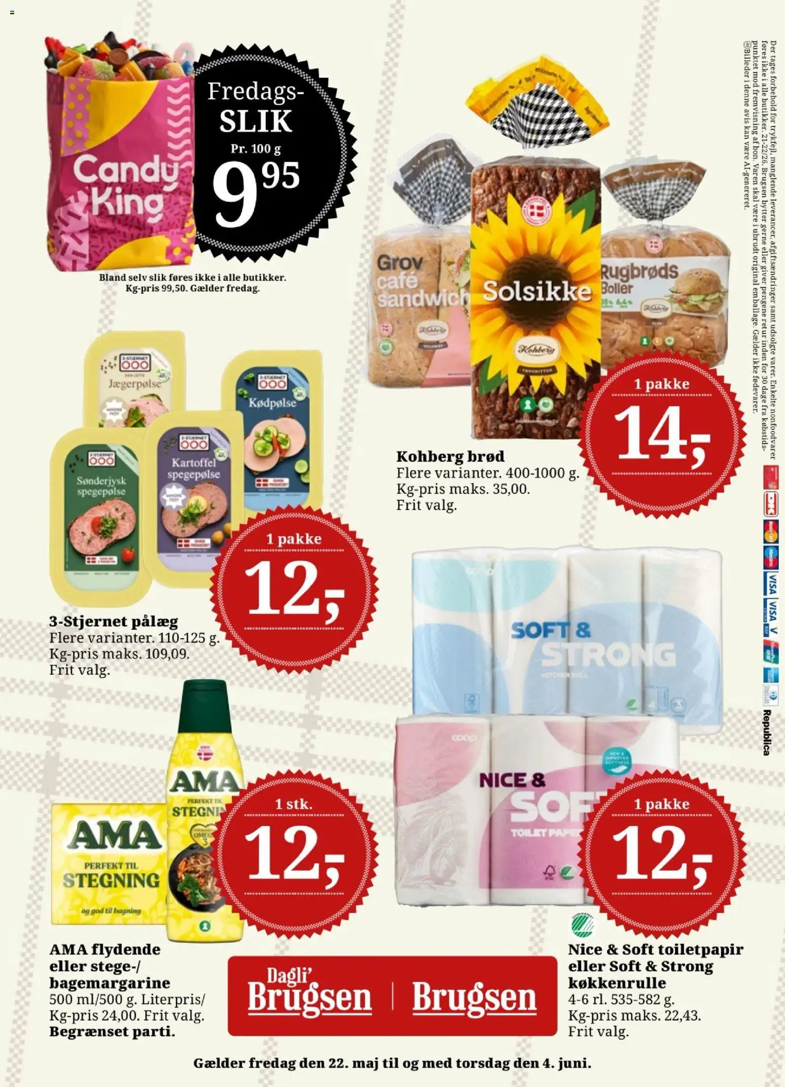 Dagli'Brugsen tilbudsavis – gyldig fra 22.05.2026 | Side: 20 | Produkter: Slik, Pålæg, Toilet, Spegepølse