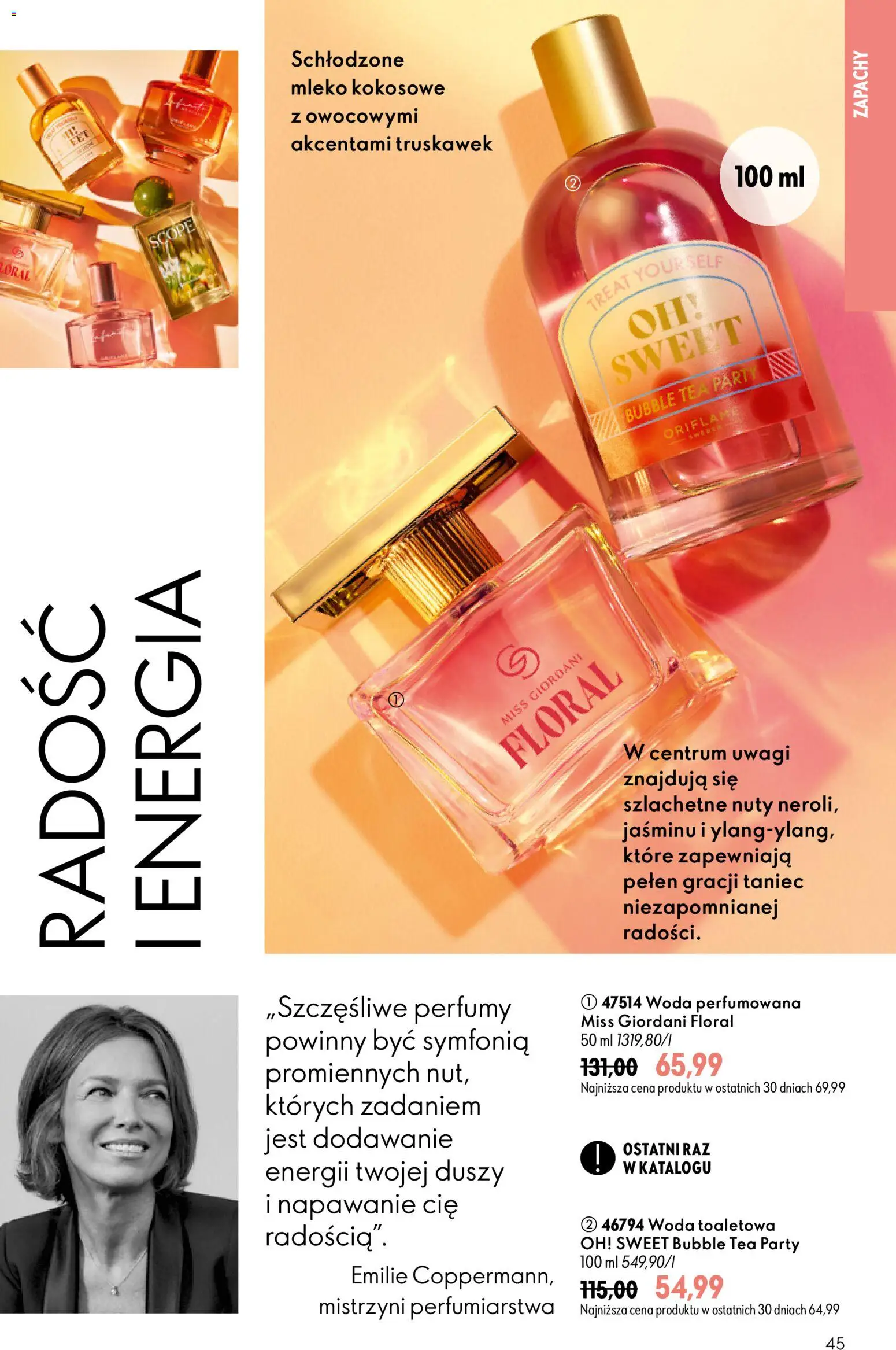 Oriflame Katalog 12 2026 od 19.08.2026 | Strona: 43 | Produkty: Mleko kokosowe, Perfumy, Woda toaletowa, Mleko