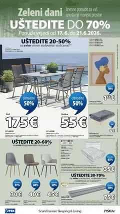 JYSK Katalog - Pregled kataloga iz trgovine JYSK, vrijedi od 17.06.2026 | Stranica: 16 | Proizvodi: Stol, Stolica, Okvir za slike, Deka