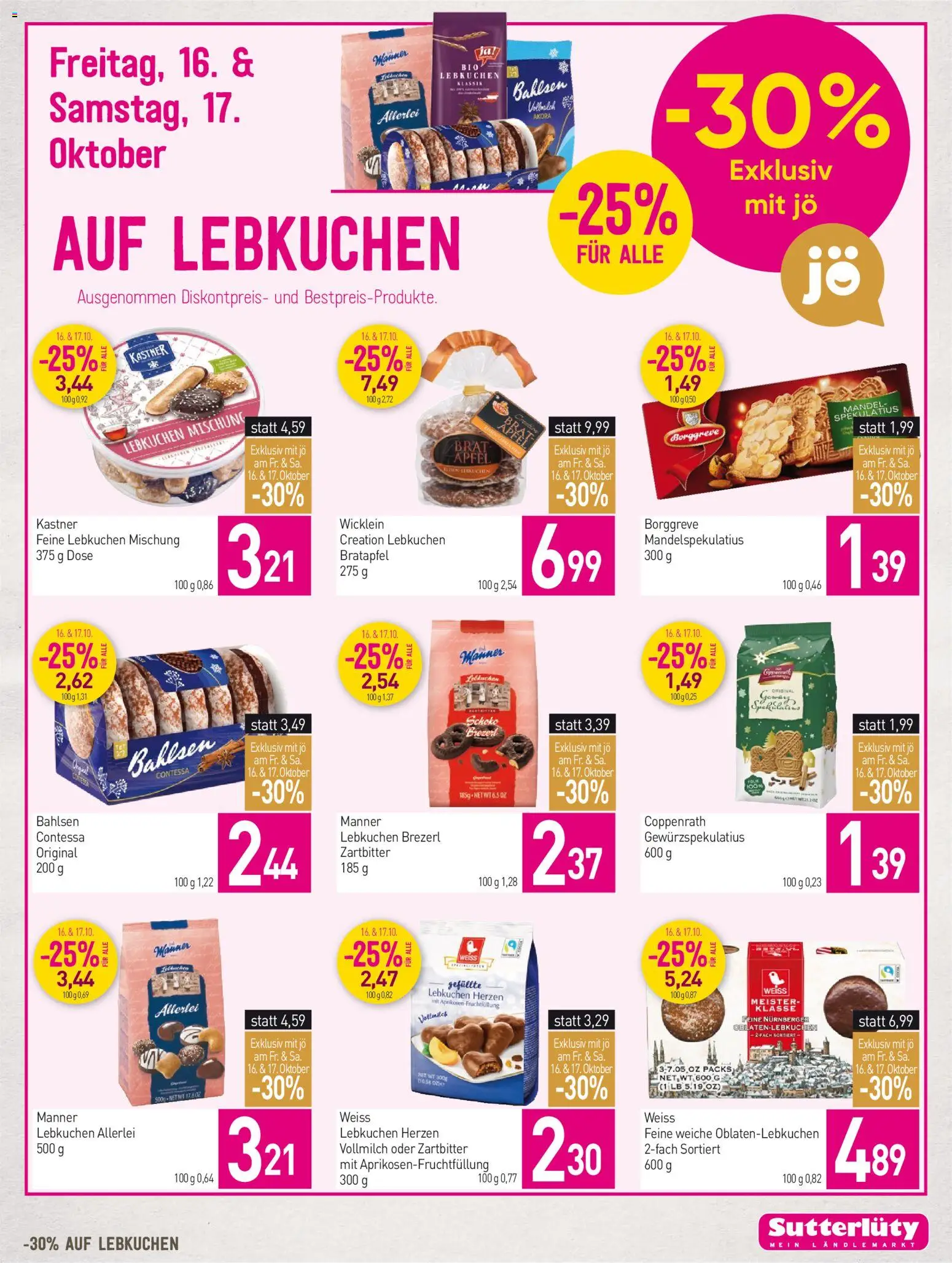 Sutterlüty Flugblatt gültig ab 15.10.2026 | Seite: 13 | Produkte: Vollmilch, Äpfel, Lebkuchen