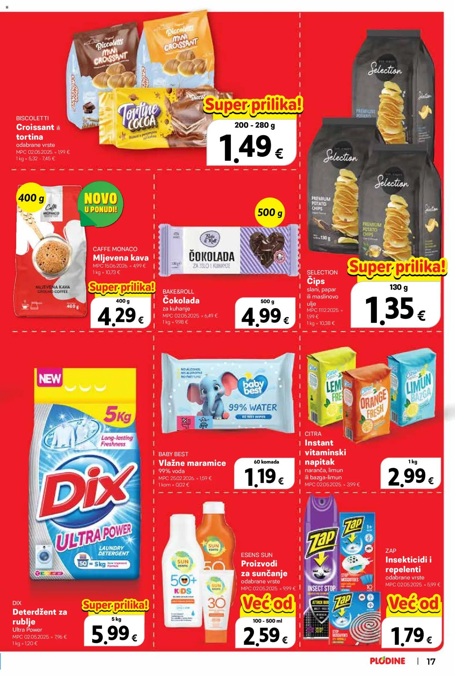 Plodine katalog | vrijedi od 12.08.2026 | Stranica: 17 | Proizvodi: Kava, Deterdžent, Maramice, Papar