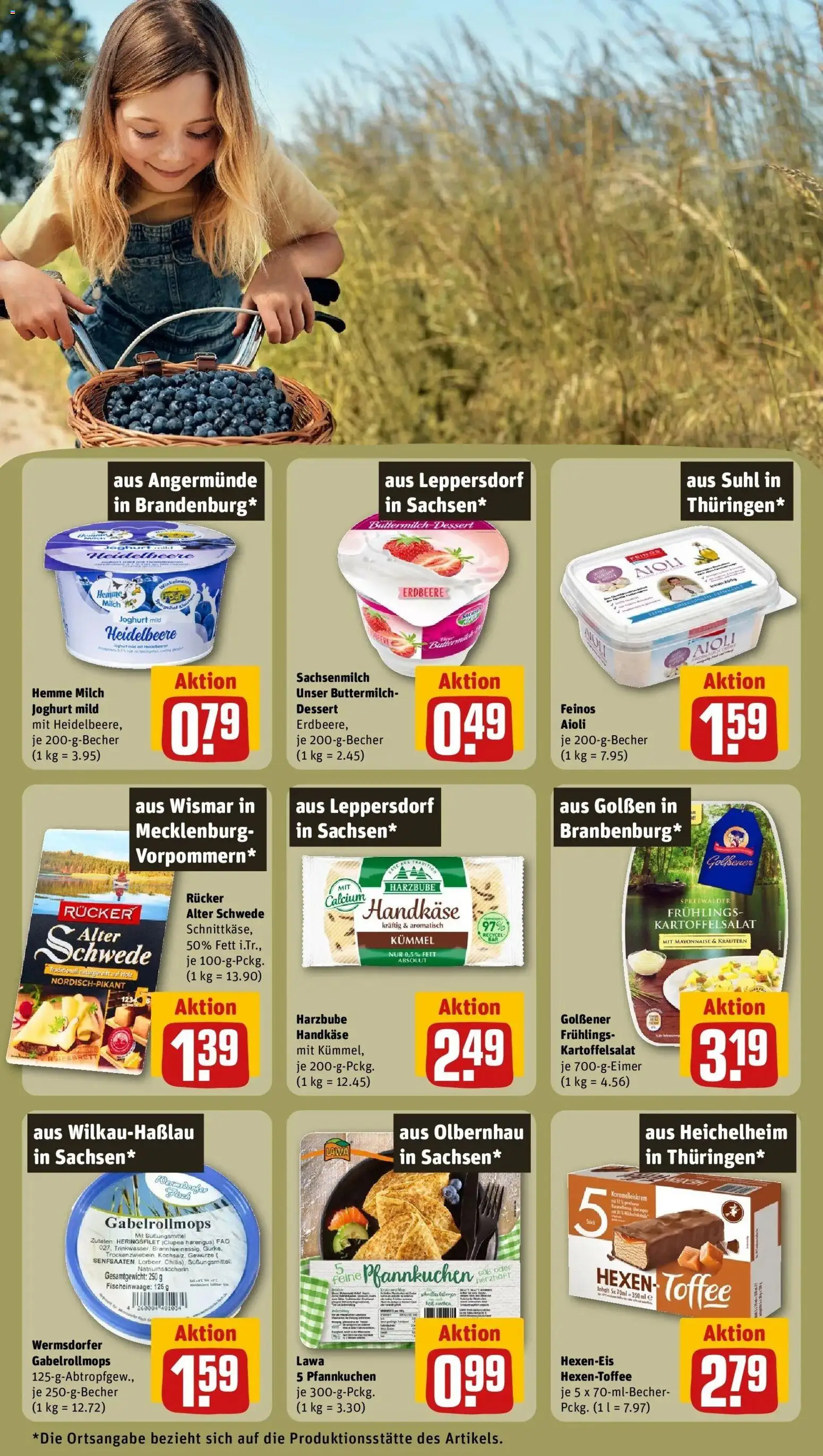 Rewe Prospekt Templin – gültig ab 27.07.2026 | Seite: 27 | Produkte: Milch, Joghurt, Pfannkuchen, Gewürze