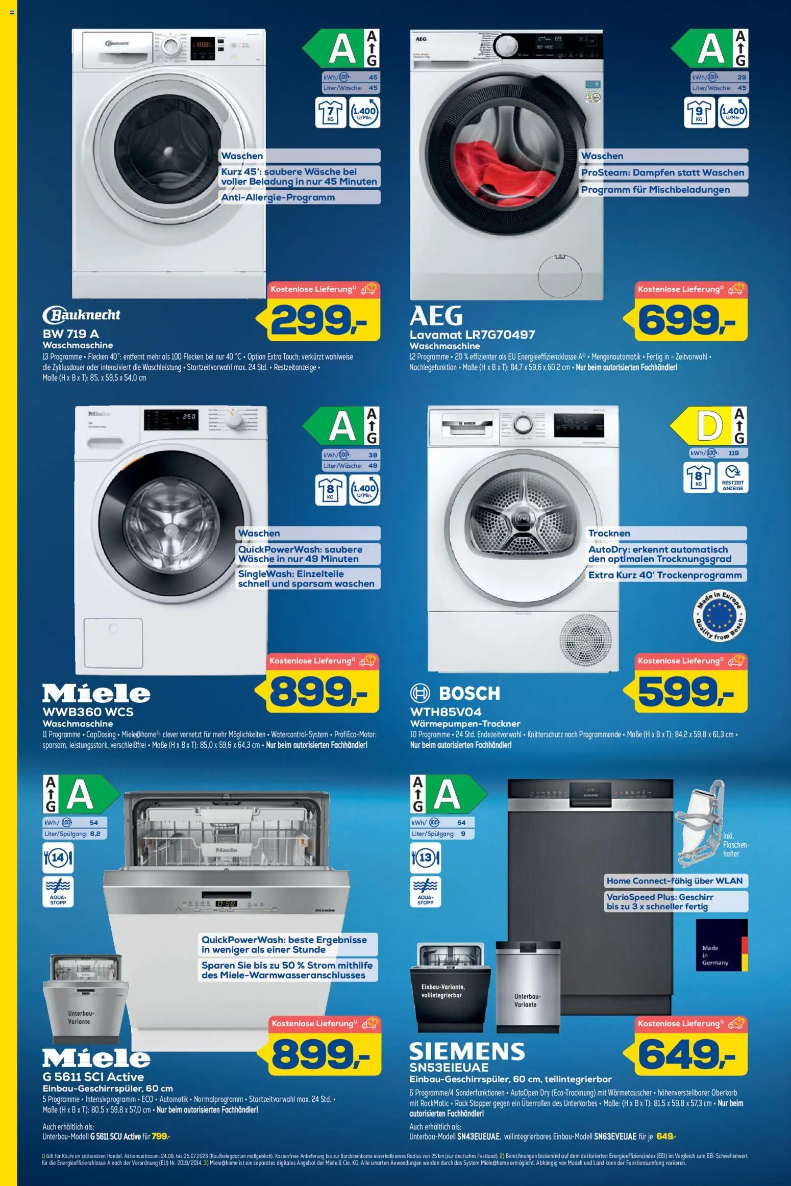 Euronics  Aktueller Prospekt – gültig ab 24.06.2026 | Seite: 6 | Produkte: Miele, Bosch, Siemens, Waschmaschine