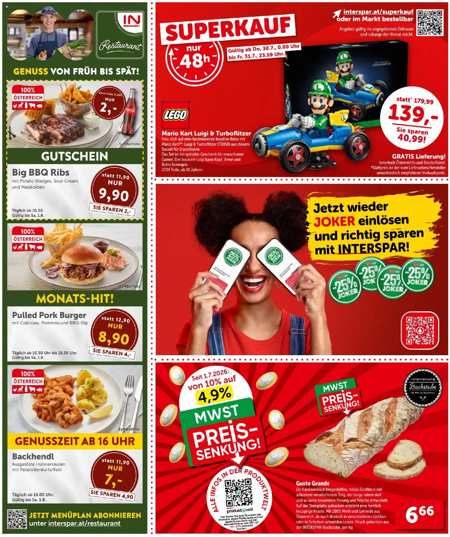 Interspar - Flugblatt gültig ab 30.07.2026 | Seite: 2 | Produkte: Getreide, Uhr