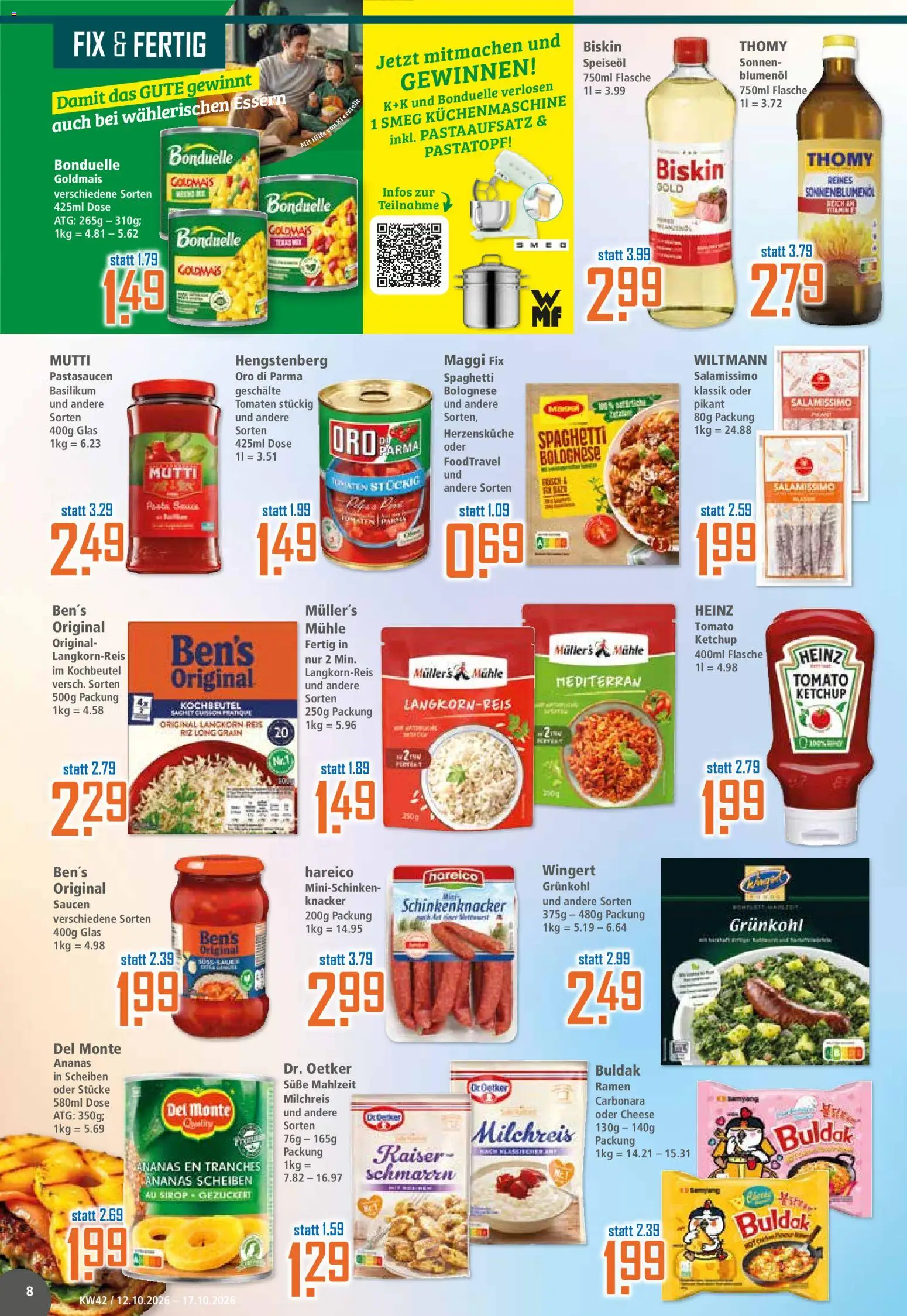 Klaas & Kock Prospekt – gültig ab 12.10.2026 | Seite: 8 | Produkte: Ananas, Tomaten, Oro di parma, Ketchup