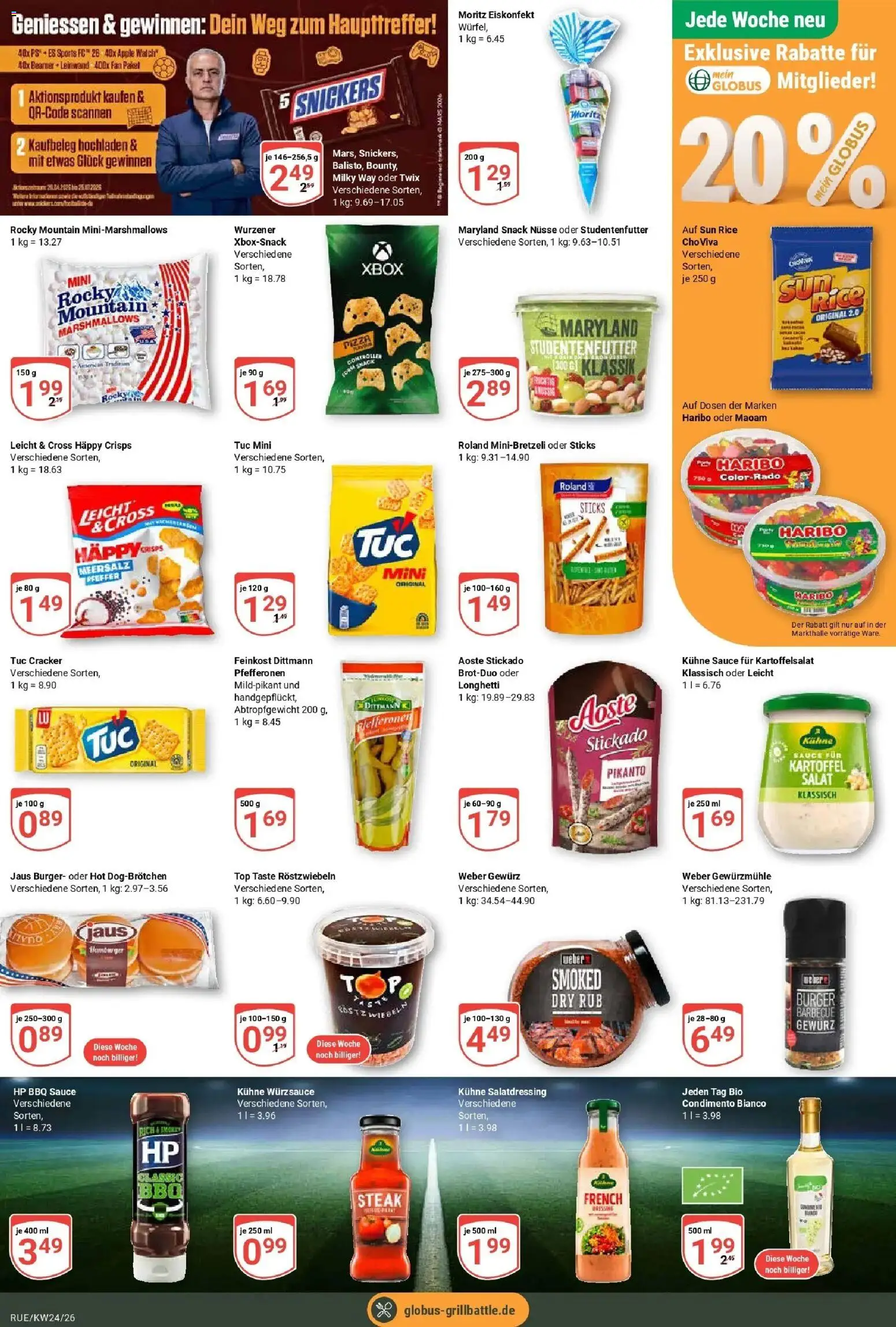 Globus Prospekt Rüsselsheim – gültig ab 08.06.2026 | Seite: 7 | Produkte: Twix, Steak, Nüsse, Salat