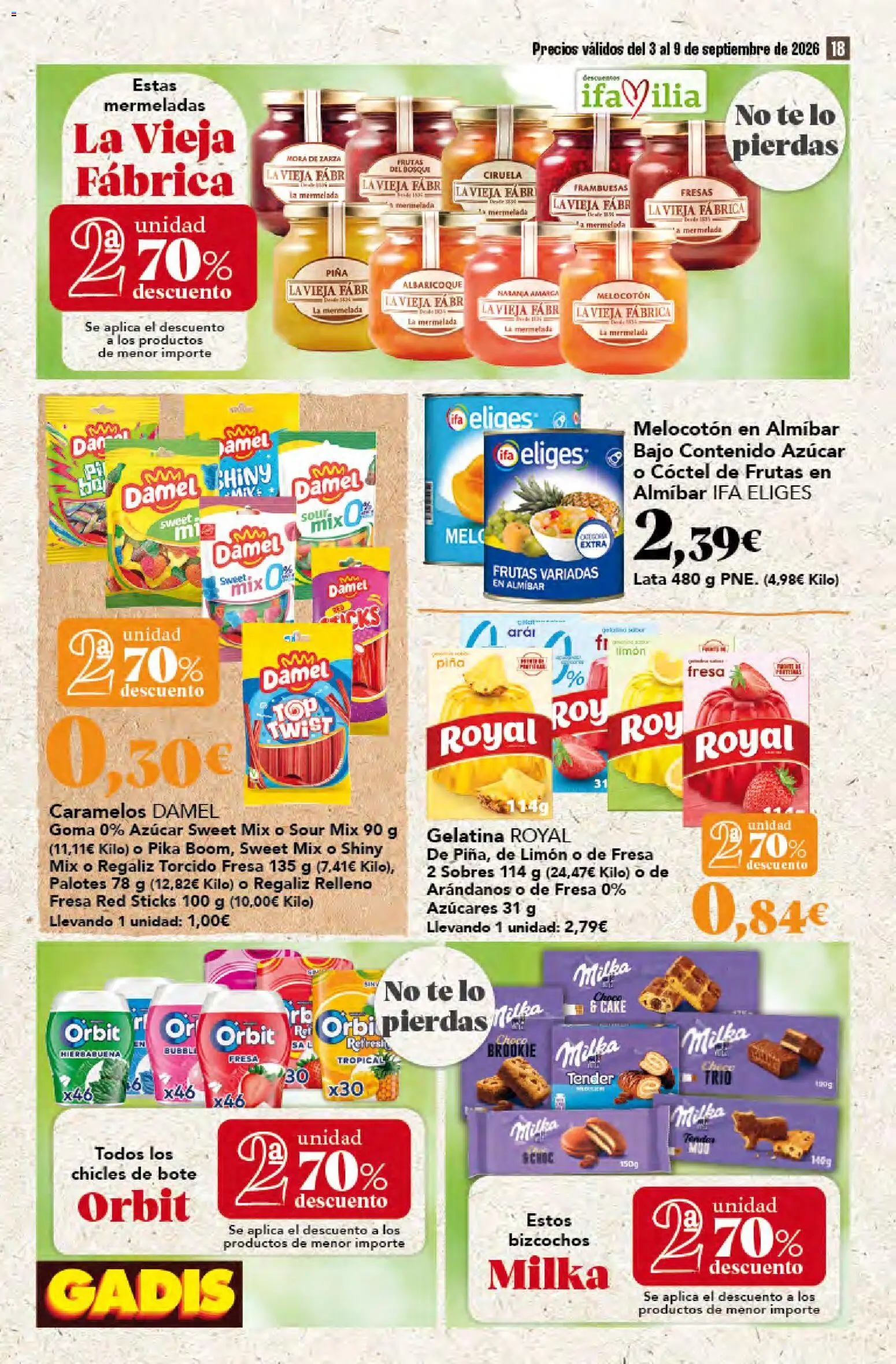 Gadis folleto │ válido desde el 03/09/2026 | Página: 18 | Productos: Gelatina, Limón, Piña, Azúcar