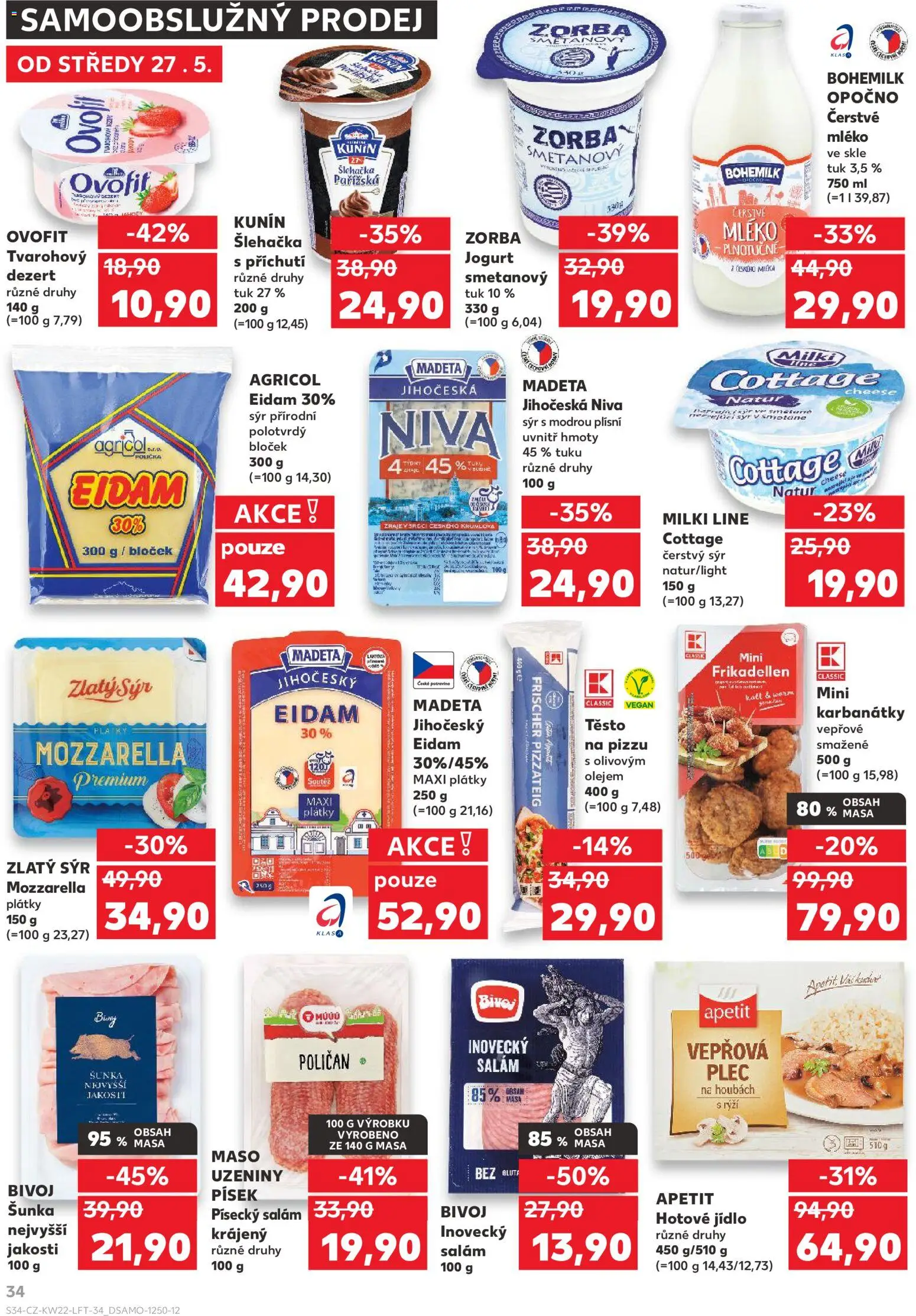 Kaufland leták - Brno od 27.05.2026 | Strana: 34 | Produkty: Tvarohový dezert, Písek, Uzeniny, Rýži