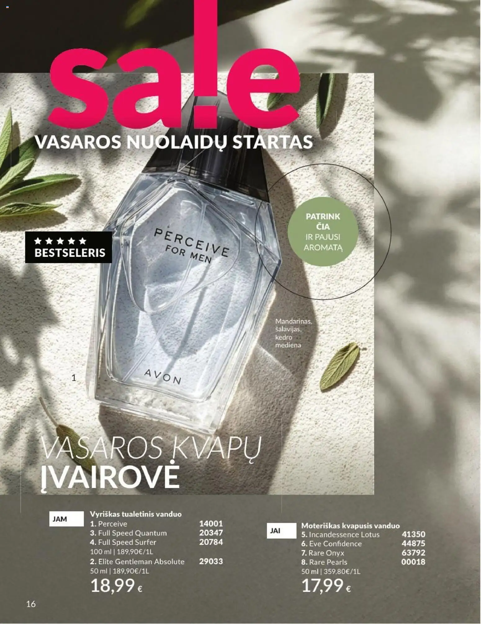 AVON akcijos nuo 2026.07.01 | Puslapis: 16 | Prekių: Kvapusis vanduo, Tualetinis vanduo