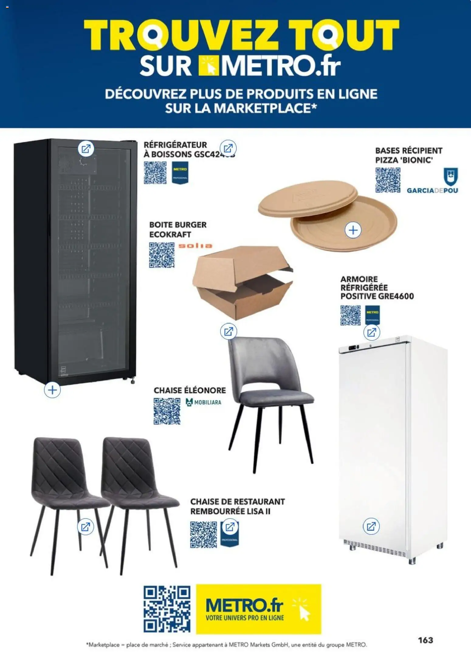 {H1} | Page: 163 | Produits: Réfrigérateur, Armoire, Chaise, Pizza