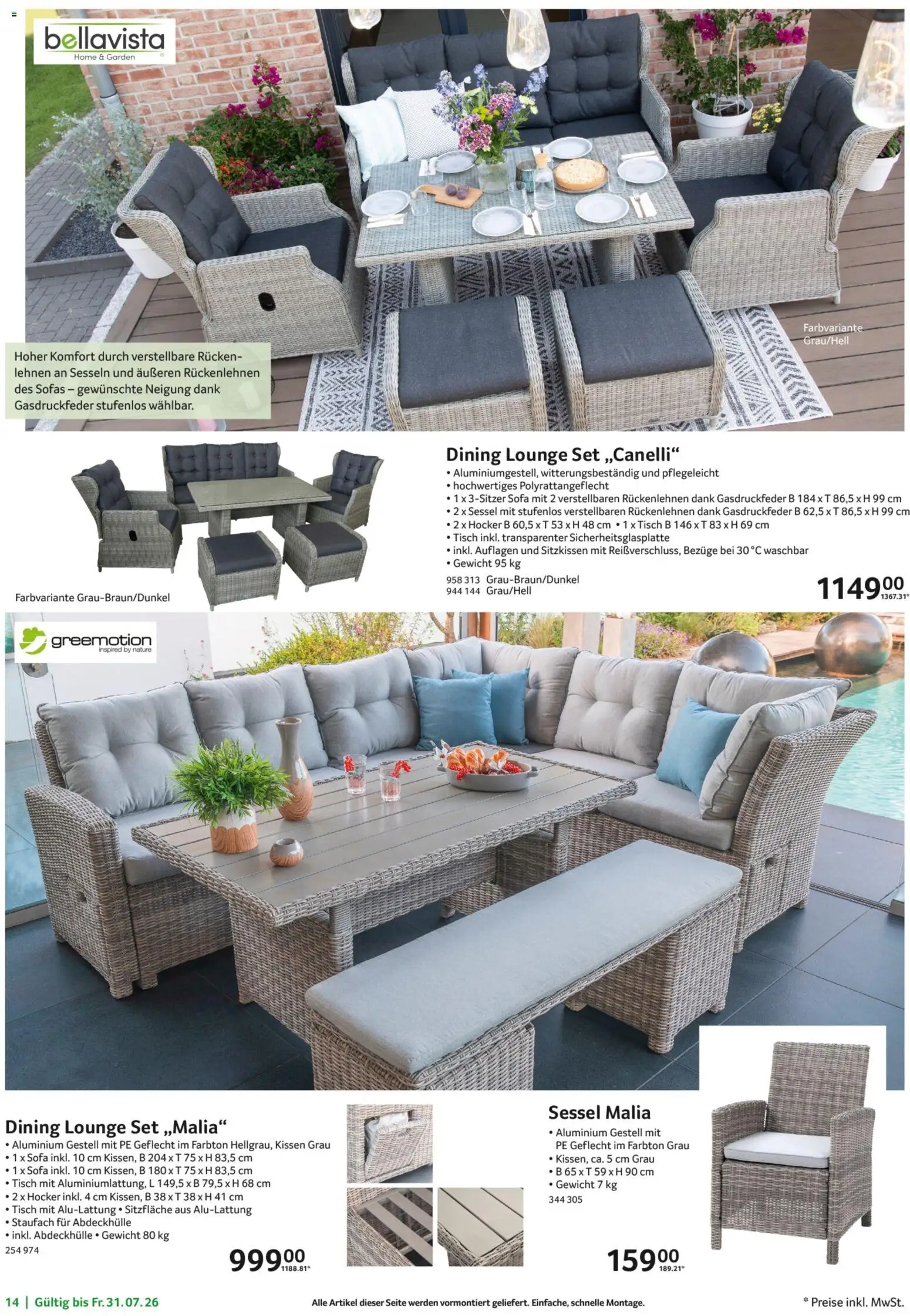 Selgros Garten Exklusiv – gültig ab 19.03.2026 | Seite: 14 | Produkte: Gewicht, Hocker, Kissen, Sessel
