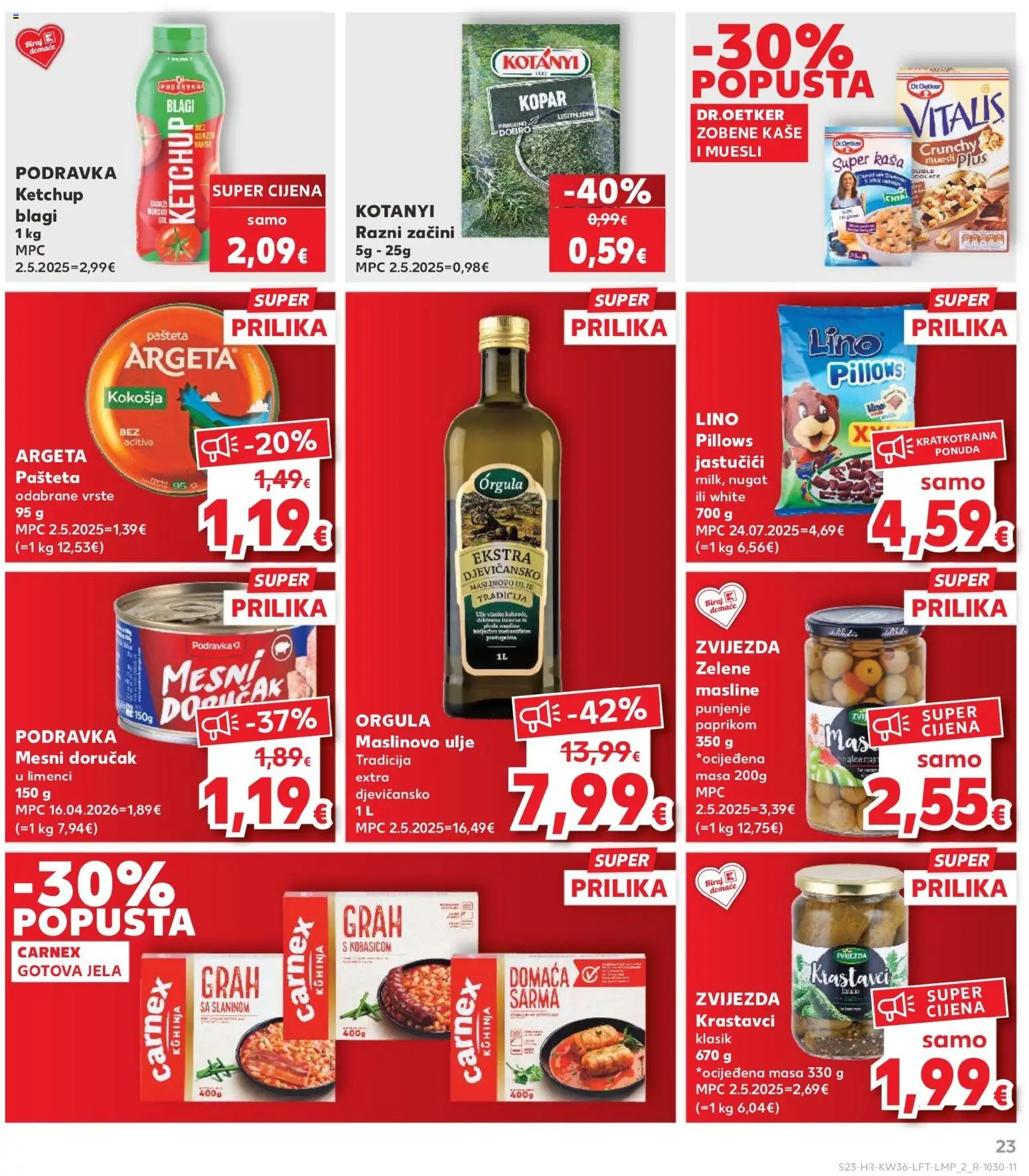 Kaufland katalog | vrijedi od 02.09.2026 | Stranica: 23 | Proizvodi: Lino Pillows, Pašteta, Začini, Kuhinja