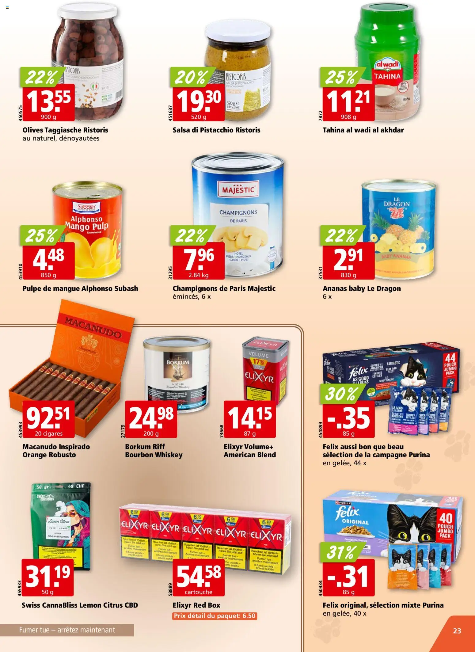Aligro aktionen Chavannes, Matran, Genève, Sion – gültig ab 12.10.2026 | Seite: 23 | Produkte: Box, Champignons, Bourbon, Mango
