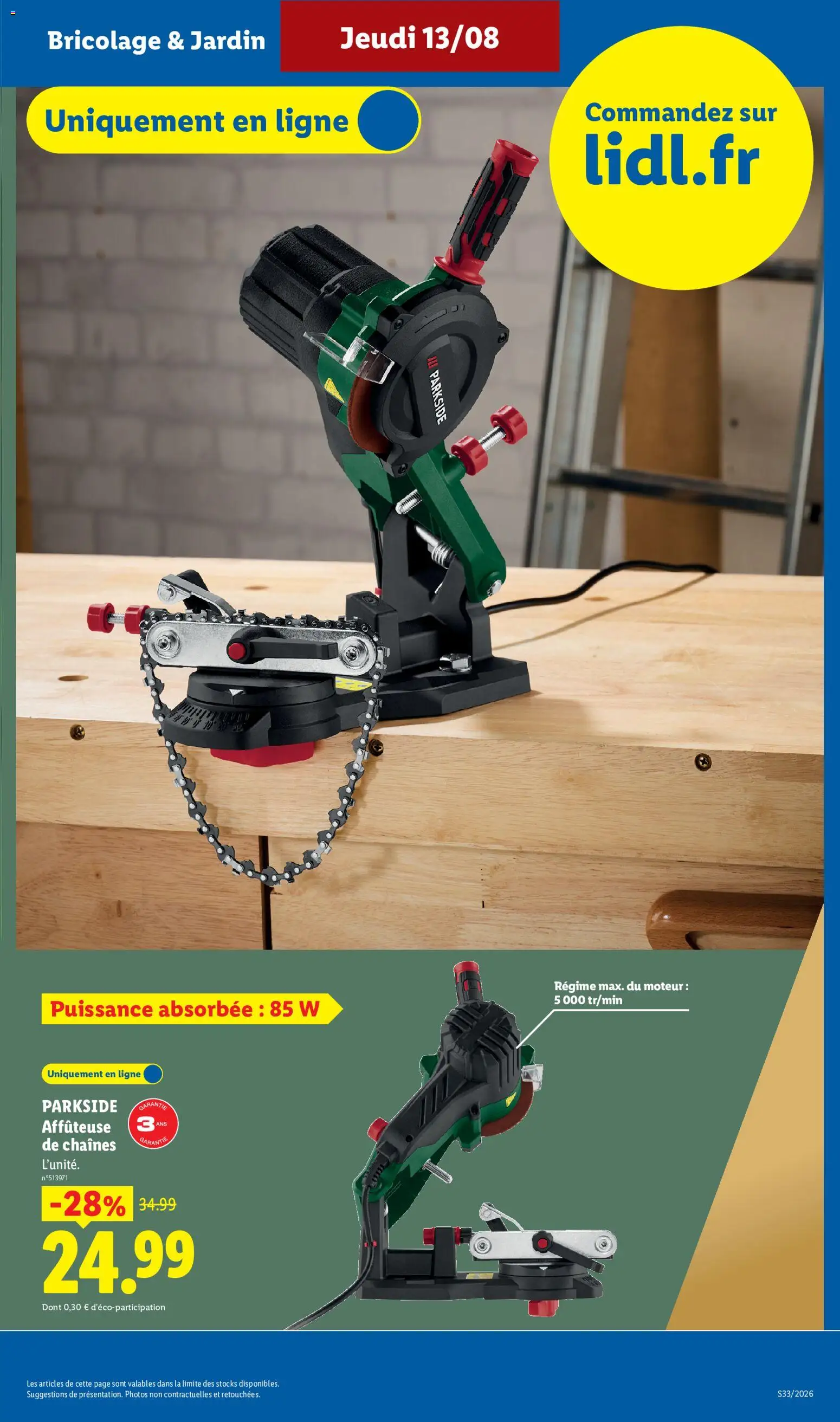 {H1} | Page: 13 | Produits: Bricolage, Parkside, Parkside affuteuse, Affuteuse de chaines parkside