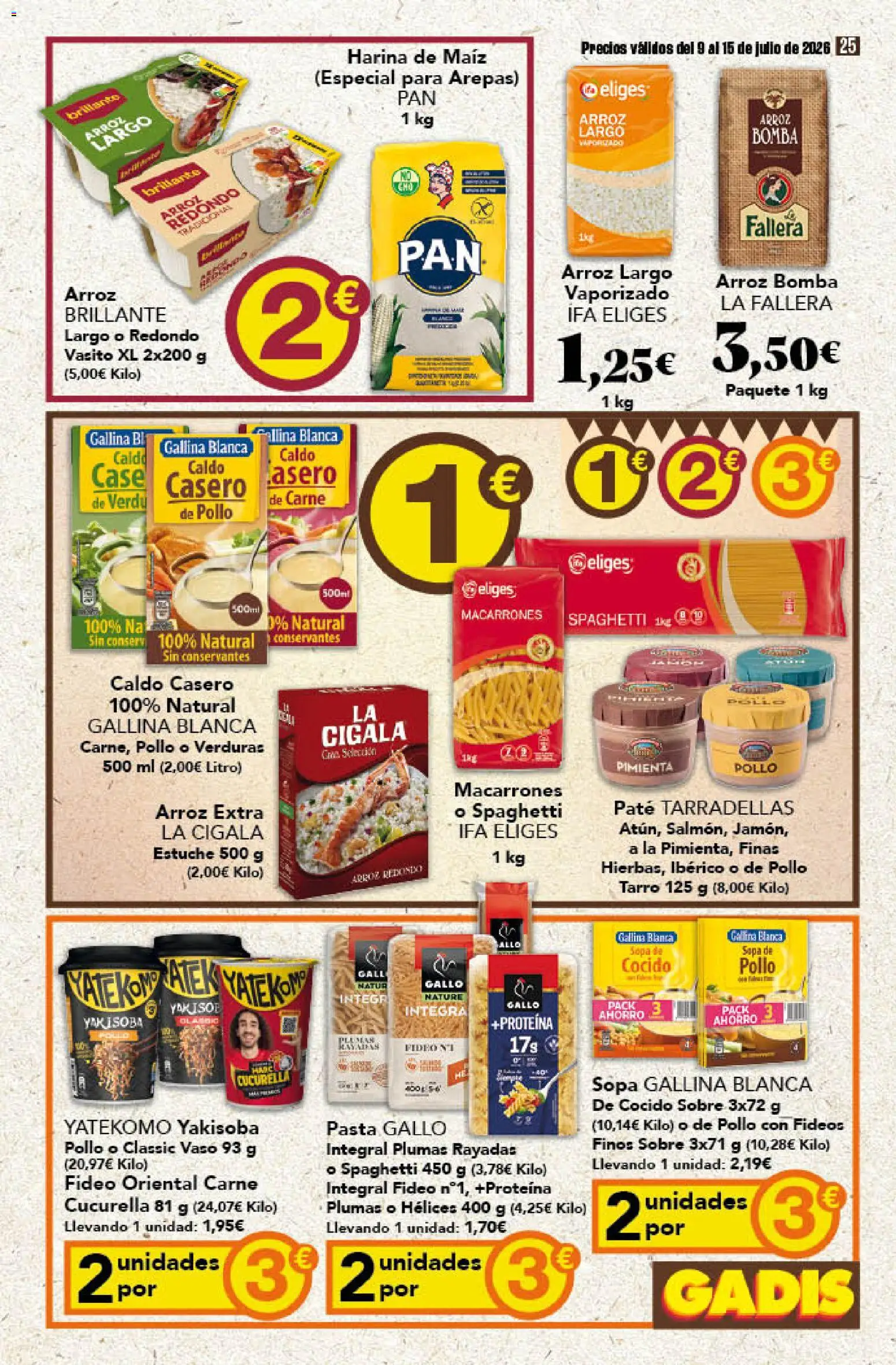 Gadis folleto │ válido desde el 09/07/2026 | Página: 25 | Productos: Arroz, Fideos, Pasta, Ντουλάπα ρούχων