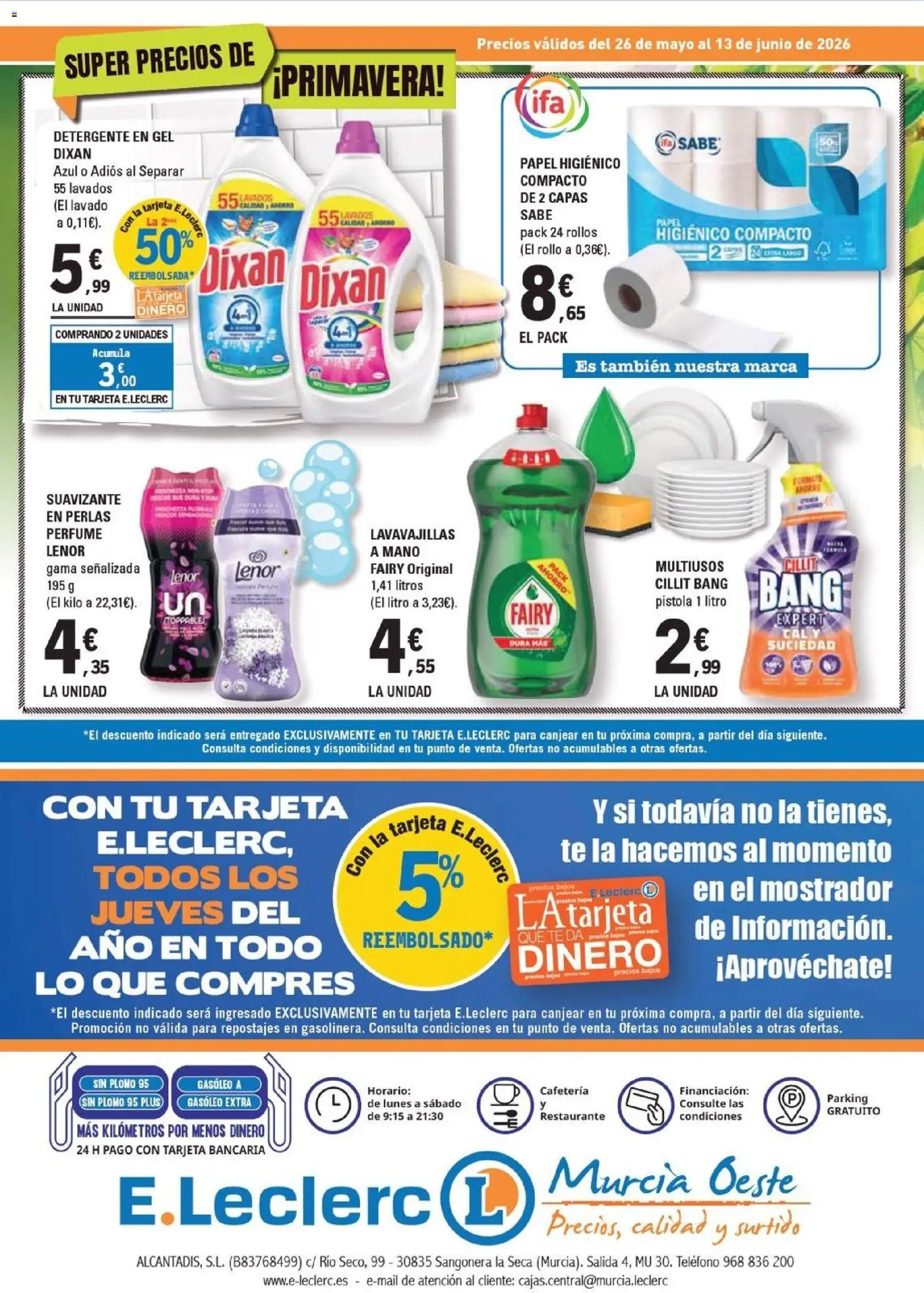 E.Leclerc Murcia Oeste │ válido desde el 26.05.2026 | Página: 4 | Productos: Perfume, Detergente, Teléfono, Lavavajillas