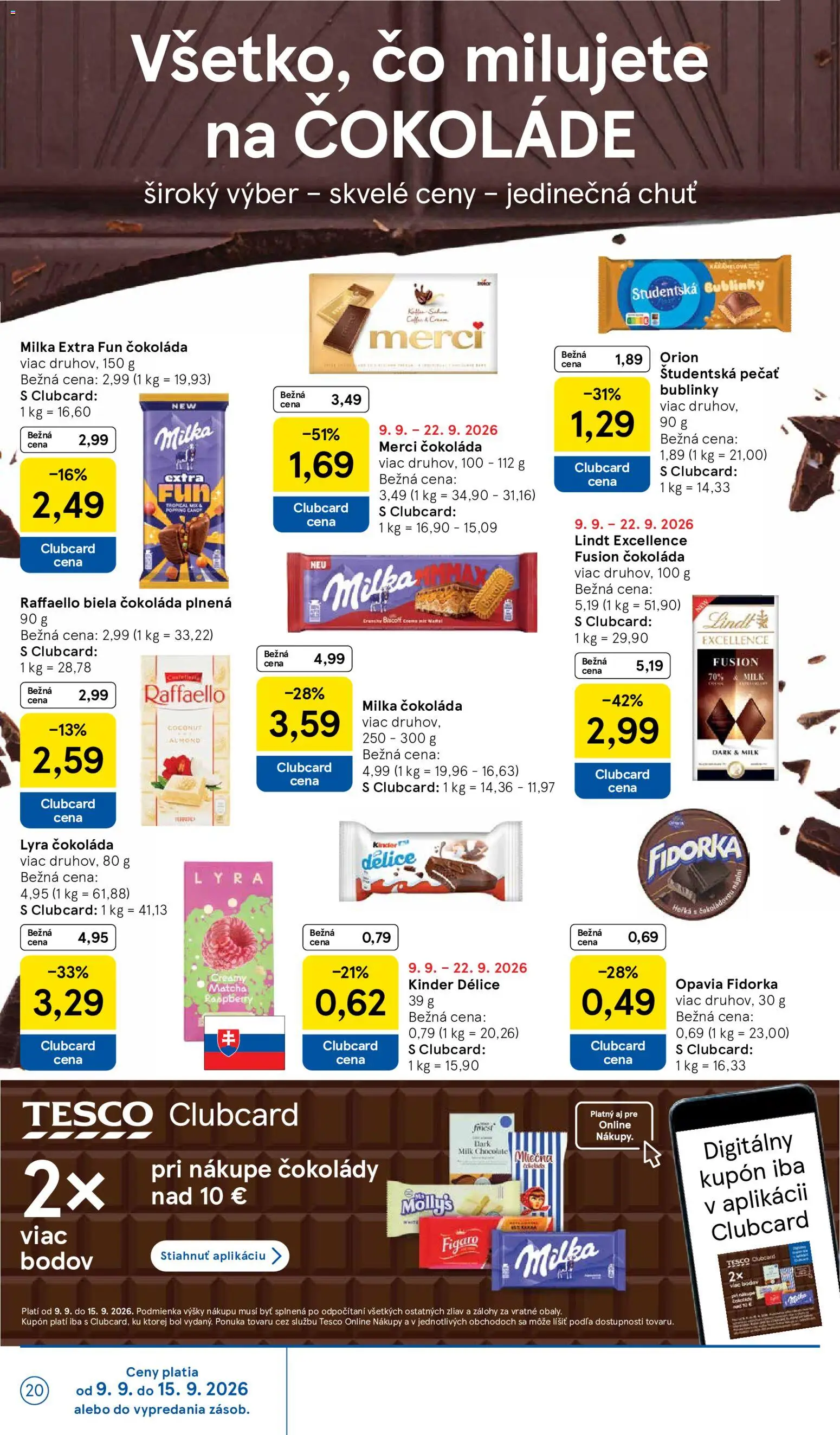 Nové Tesco akcie – leták je platný od 09.09.2026 | Strana: 20
